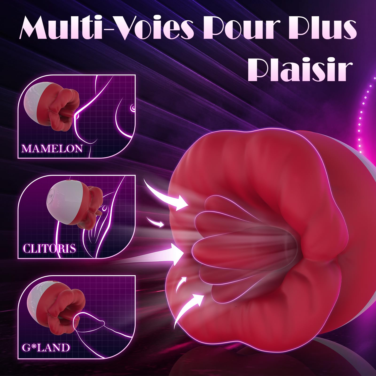 Powerful Clitoral Vibrator for Women - 10 Vibration Modes, Tongue Licking Sex Toy for Couples, Silent G Spot & Clit Stimulator - Perfect for Solo Play & Couples Intimacy (Red)