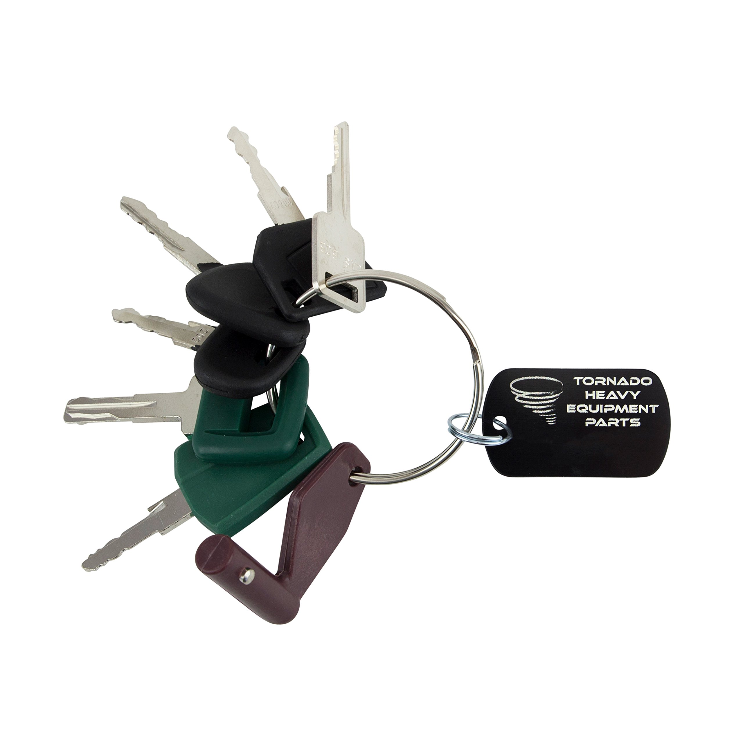 TORNADO HEAVY EQUIPMENT PARTS - Construction Machinery Key Set with Ignition Key Ring (7 Keys) - Compatible with Volvo & Other Heavy Equipment - Durable Keys for Men & Women - Perfect for Construction Sites, Farms & Industrial Work