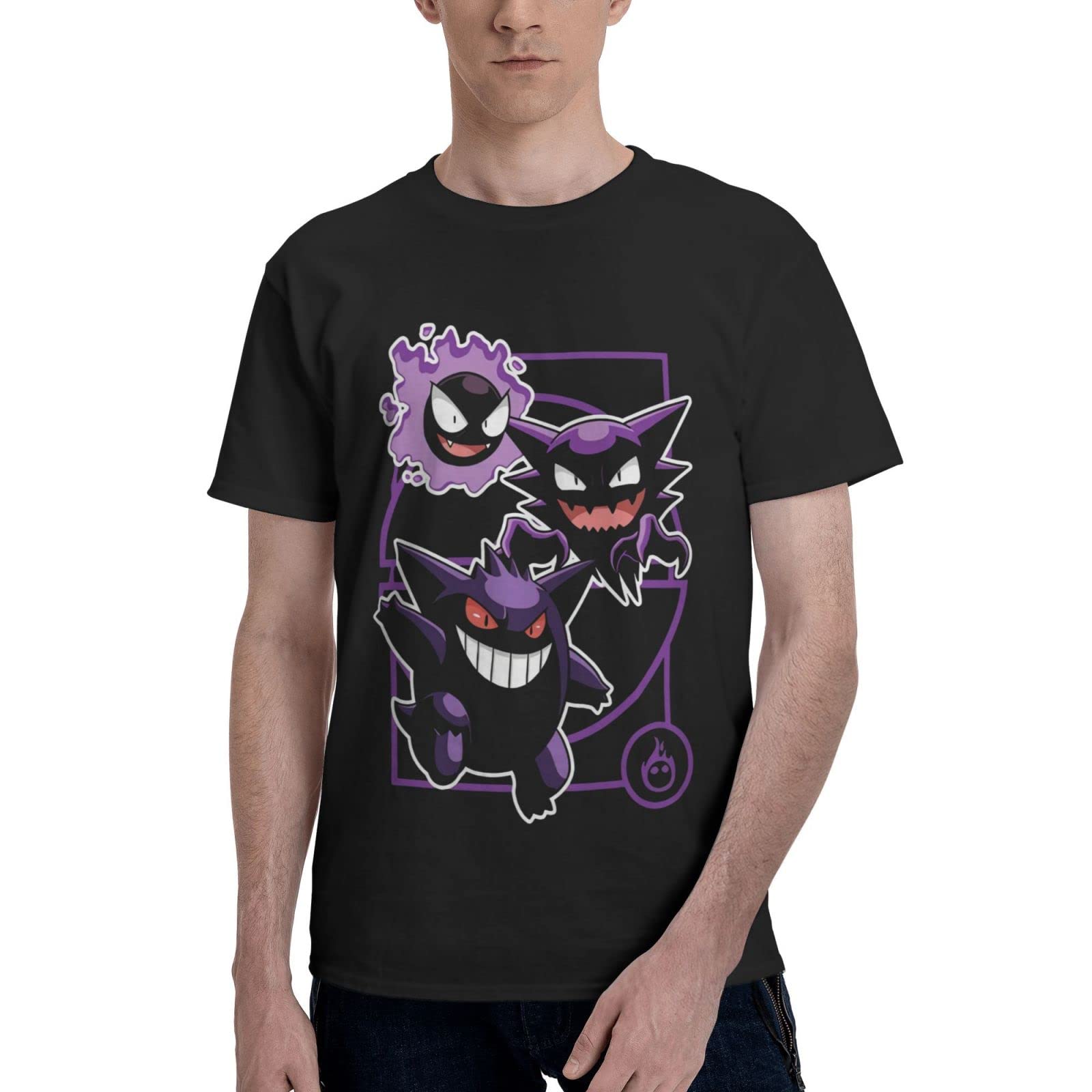 Anime Manga T-Shirt for Men - Summer Short Sleeve Graphic Tee - Casual Black Cotton Shirt - Perfect for Cosplay, Conventions & Everyday Wear