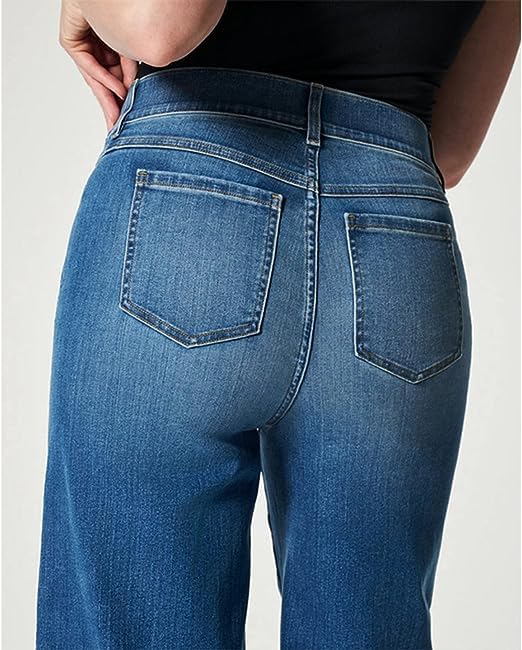 KELYWELL Mid Waist Wide Leg Jeans - Stretch Comfort for Casual Wear