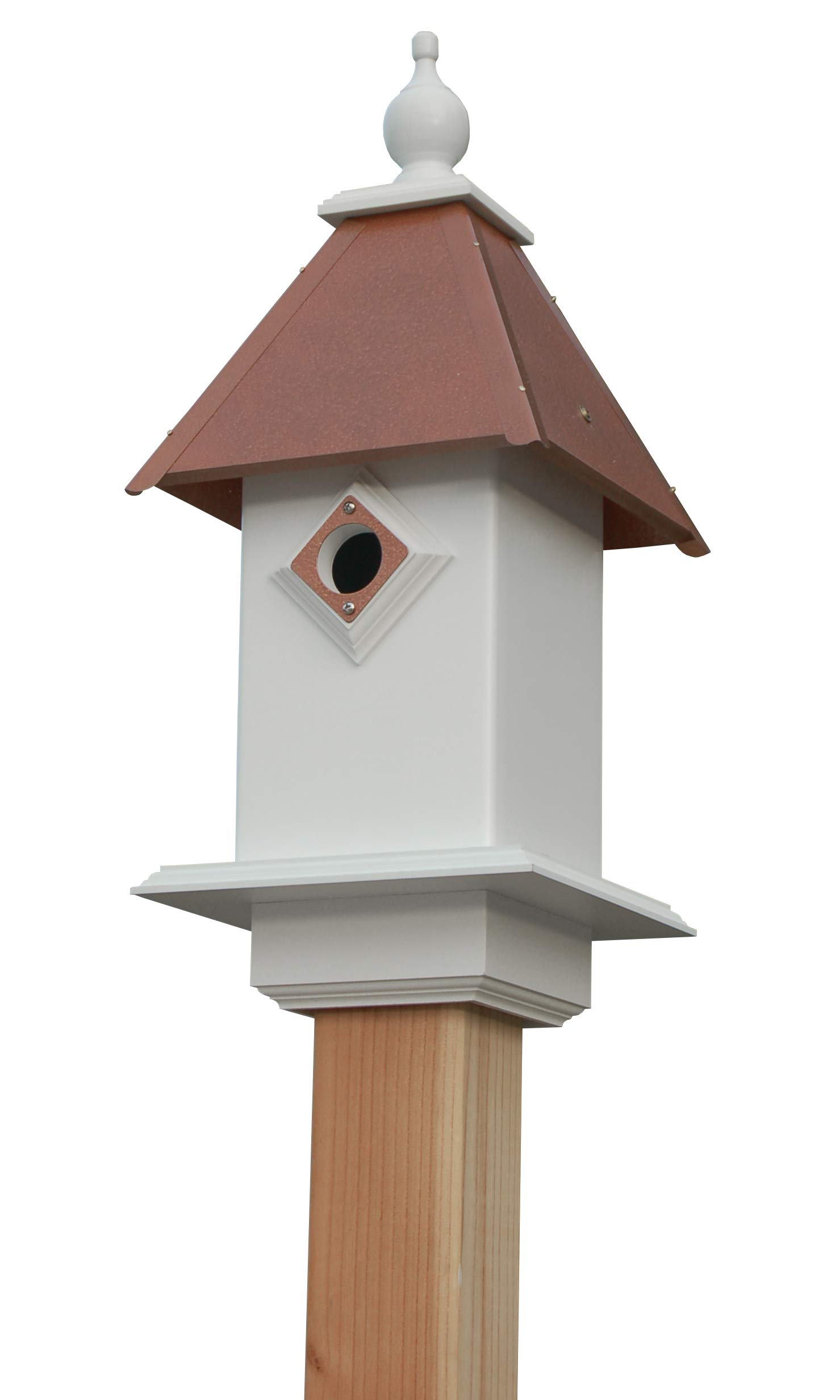 Wing & A Prayer Classic Bluebird House with Hammered Copper Roof - Handcrafted Wooden Birdhouse for Garden, Backyard & Outdoor Decoration - Attracts Bluebirds & Enhances Nature Viewing