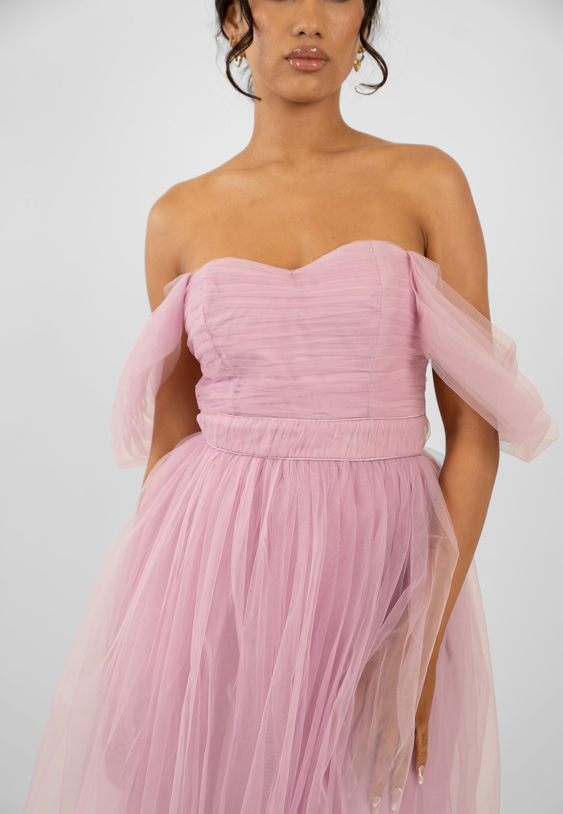 Elegant Pink Tulle Midi Dress for Women | Melbourne-Inspired Party & Wedding Guest Dress | Perfect for Formal Events, Cocktail Parties & Special Occasions