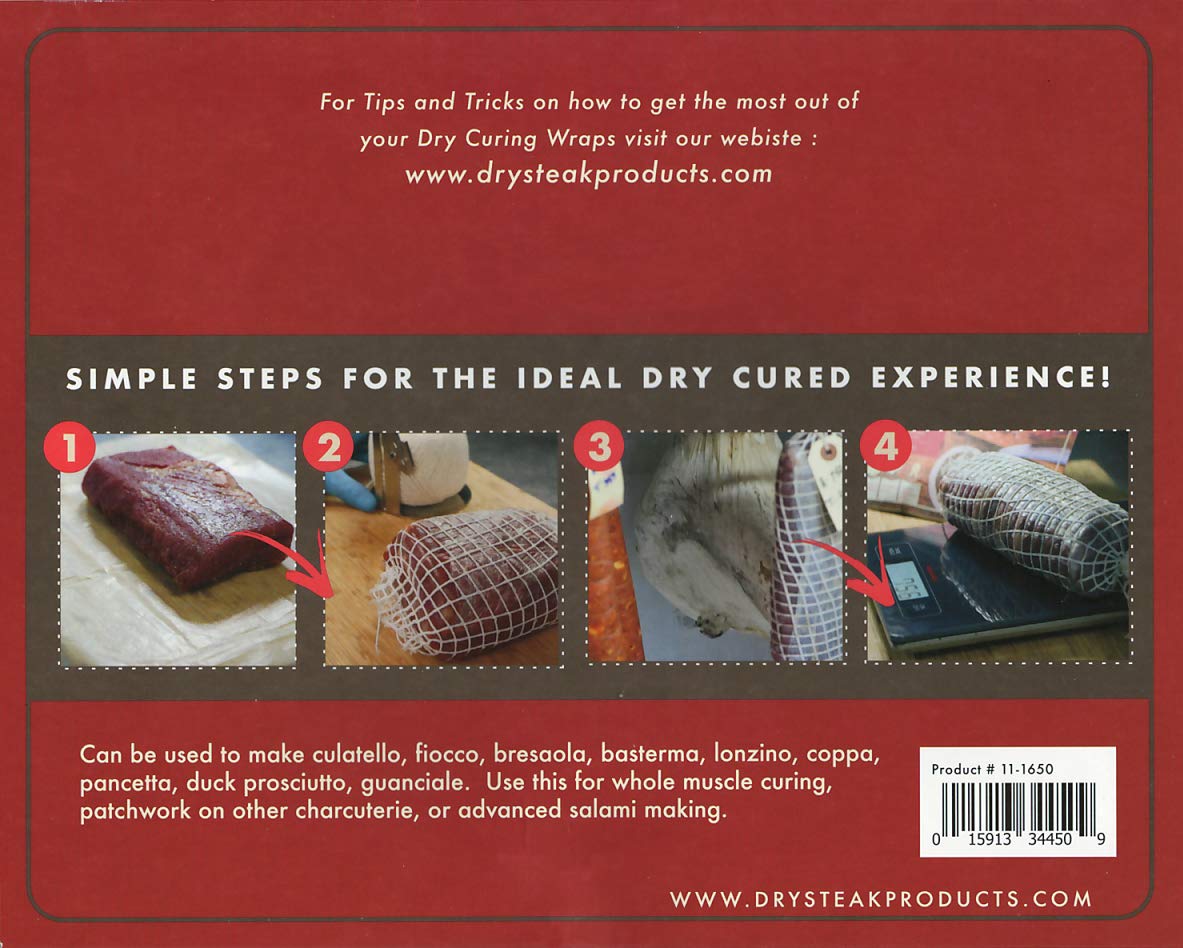 Premium Dry Curing Wraps for Sausage Making - Natural Casings for Homemade Salami & Jerky - Perfect for Charcuterie, DIY Meat Curing & Food Preservation
