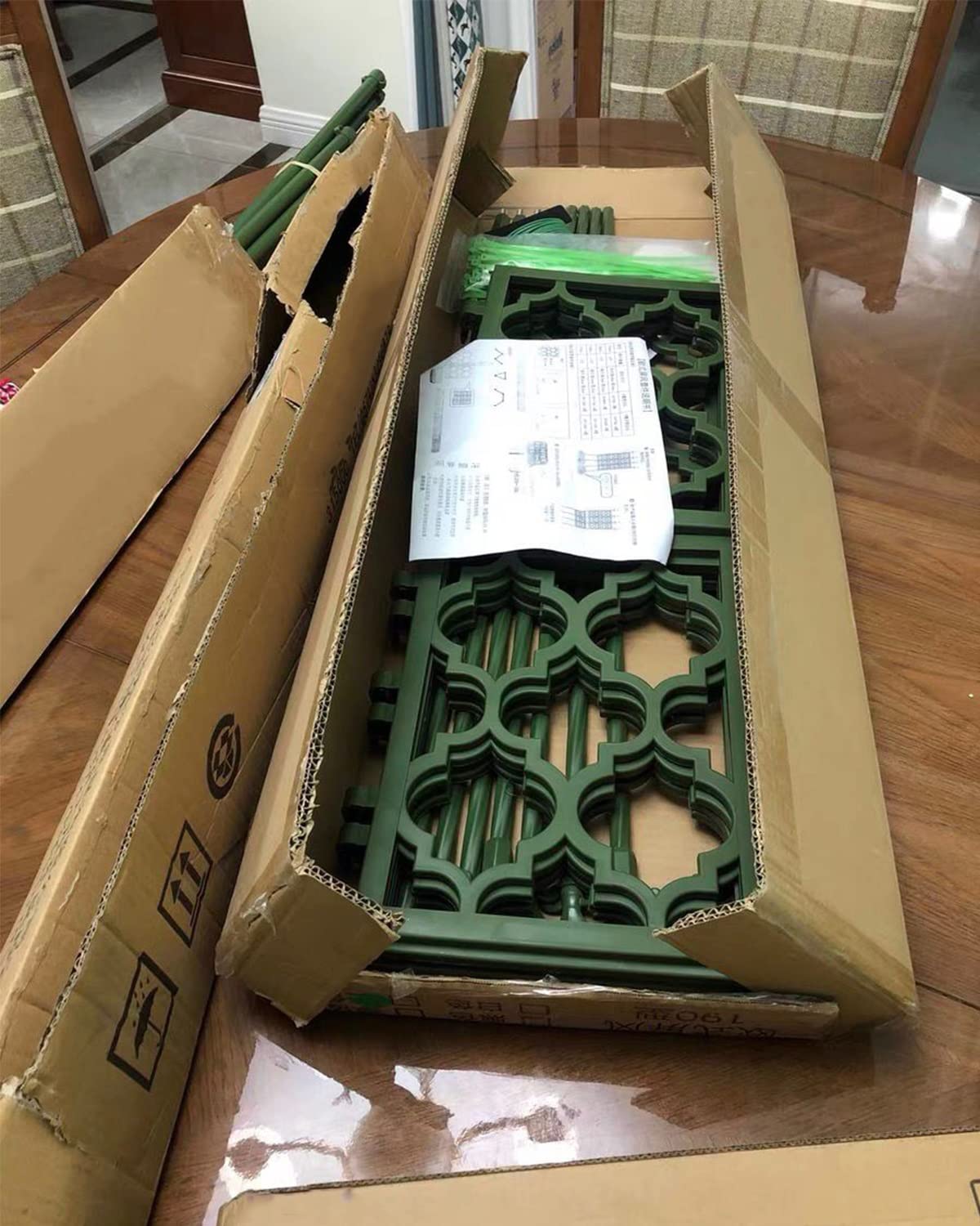 Green Metal Flower Trellis Stand - 85x190cm (33.5x75in) Detachable Plant Support Frame for Climbing Plants | Garden Vine Support for Roses, Clematis & Honeysuckle | Outdoor & Indoor Plant Climbing Rack