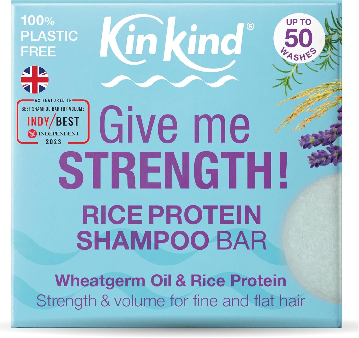 KinKind Rice Water Shampoo Bar for Hair Growth & Thickening - Natural Solid Shampoo with Rice Protein for Fine, Flat Hair | Volumizing & Strengthening Hair Care | Perfect Travel Shampoo for Women & Men | Use for Daily Hair Wash, Travel & Eco-Friendly Lifestyle