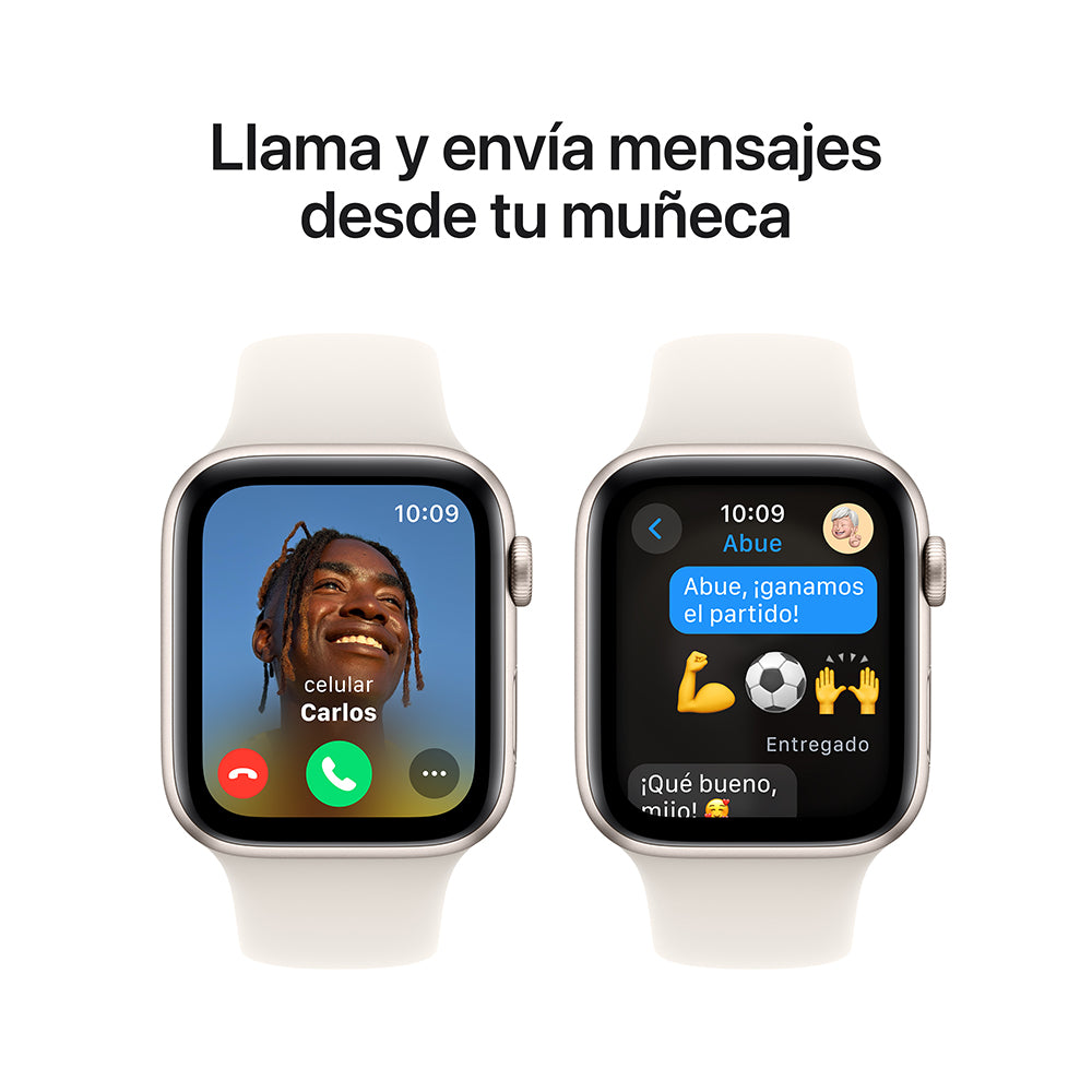 Apple Watch SE GPS 44mm - Starlight Aluminum Case with White Sport Band S/M - Perfect for Fitness Tracking & Everyday Wear