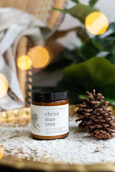 9 oz Christmas Tree Soy Candle - Handmade Holiday Scented Candle for Home Decor, Gifts & Cozy Winter Ambiance
