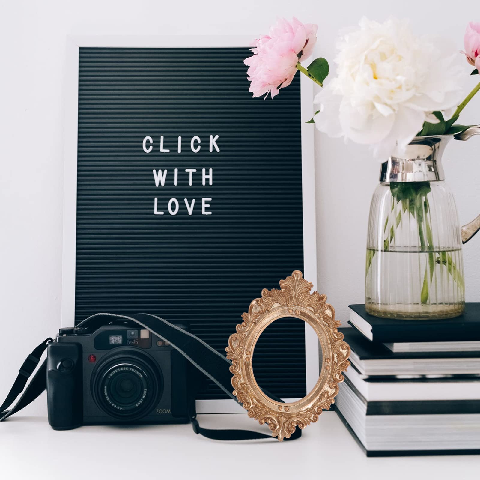 HEALLILY 2-Piece Decorative Photo Frame Set - Elegant Resin Home Decor for Wall & Tabletop - Perfect for Living Room, Bedroom, Office Display & Gift Giving