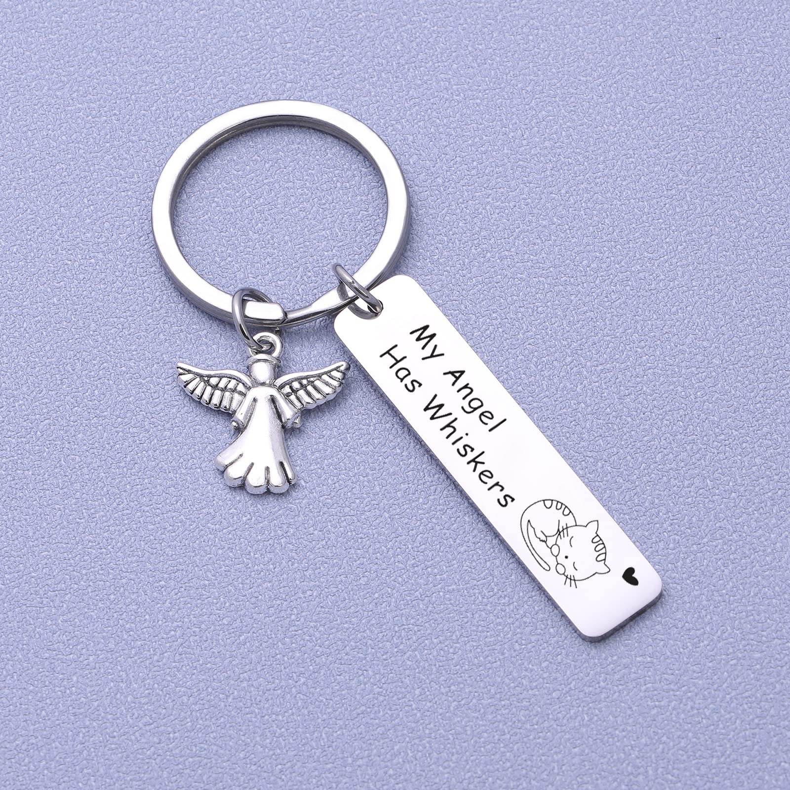 RSZOTW Cat Memorial Keychain - In Memory of Cat Jewelry, Sympathy Gift for Loss of Pet, Remembrance Keepsake for Cat Lovers | Perfect for Pet Memorials, Condolence Gifts & Healing After Losing a Feline Friend