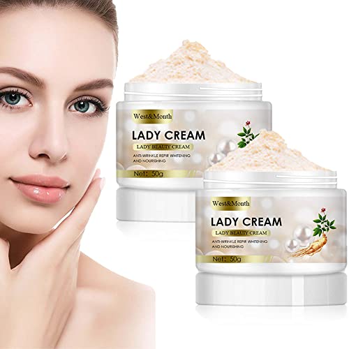 Aleumdaun Korean Pearl Powder Lady Cream - Ginseng Pearl Whitening Anti-Aging Moisturizing Face Cream for Women (2 Pack) | Brightening, Hydrating & Wrinkle Reduction | Perfect for Daily Skincare Routine & Nighttime Treatment