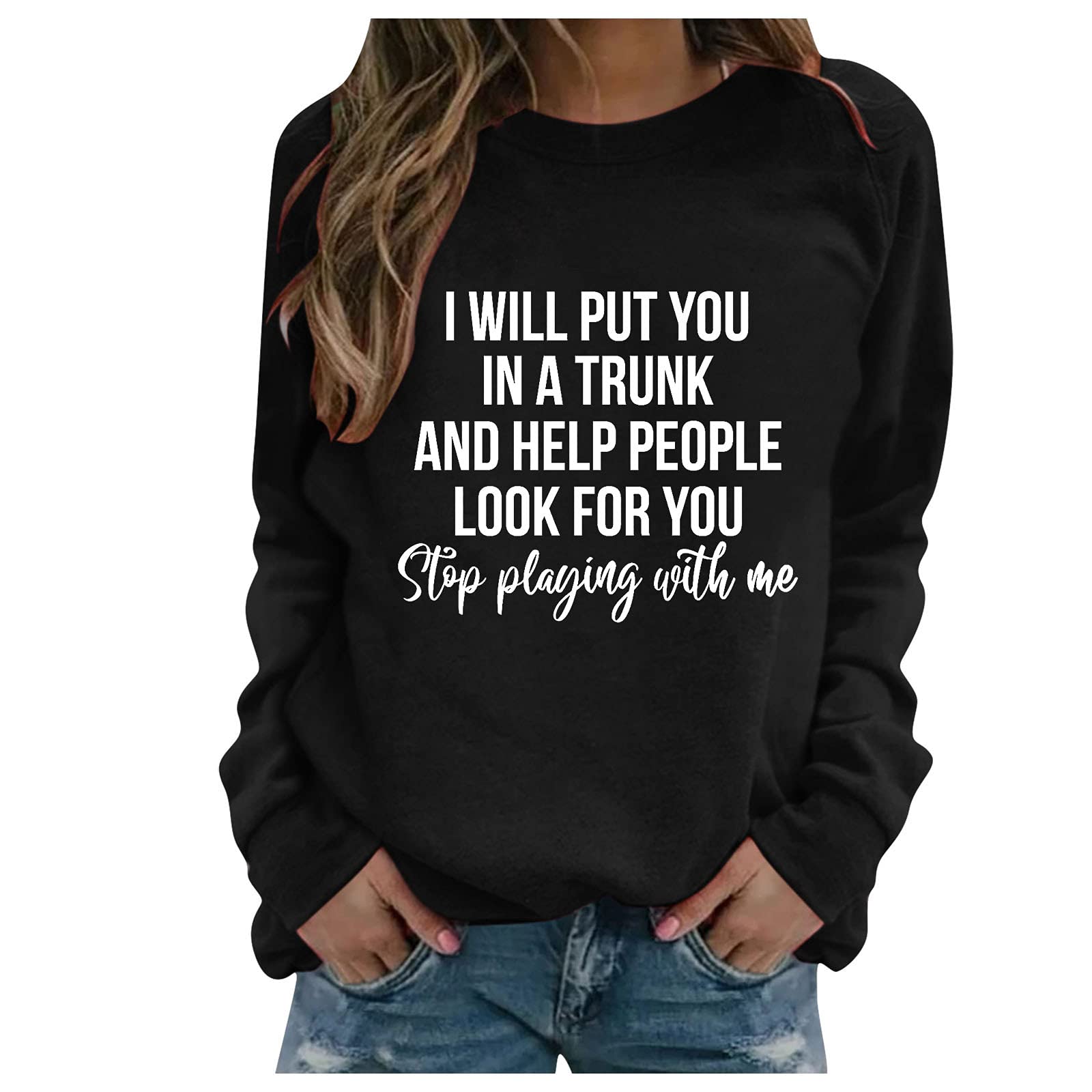 INNOVIERA Women's Graphic Crewneck Sweatshirt - Soft Long Sleeve Pullover Fall Top for Casual Wear, Work & Weekend Outfits