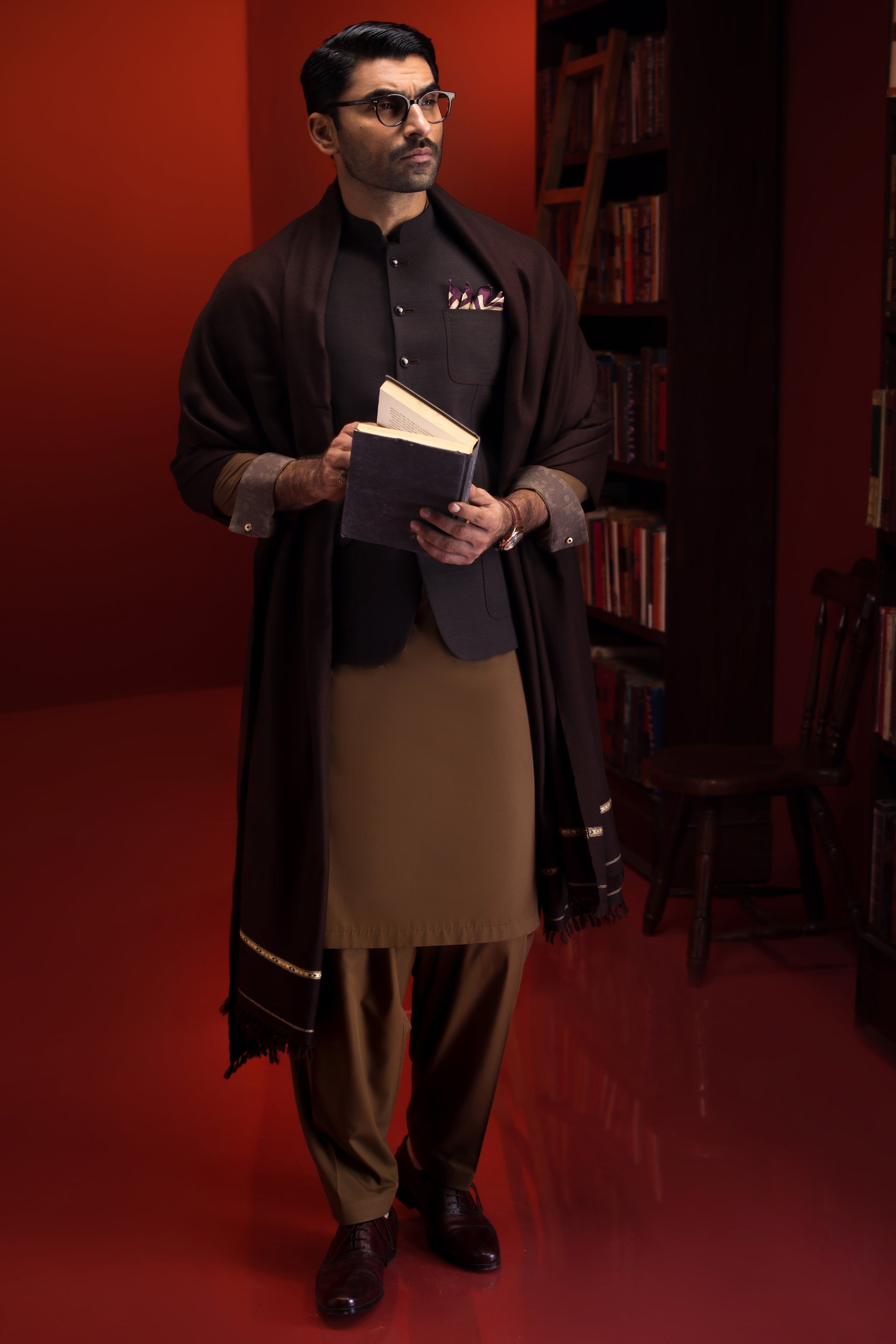 Stylish Blended Brown Shalwar Kameez Outfit for Men & Women - Perfect for Cast & Crew, Weddings, and Cultural Events