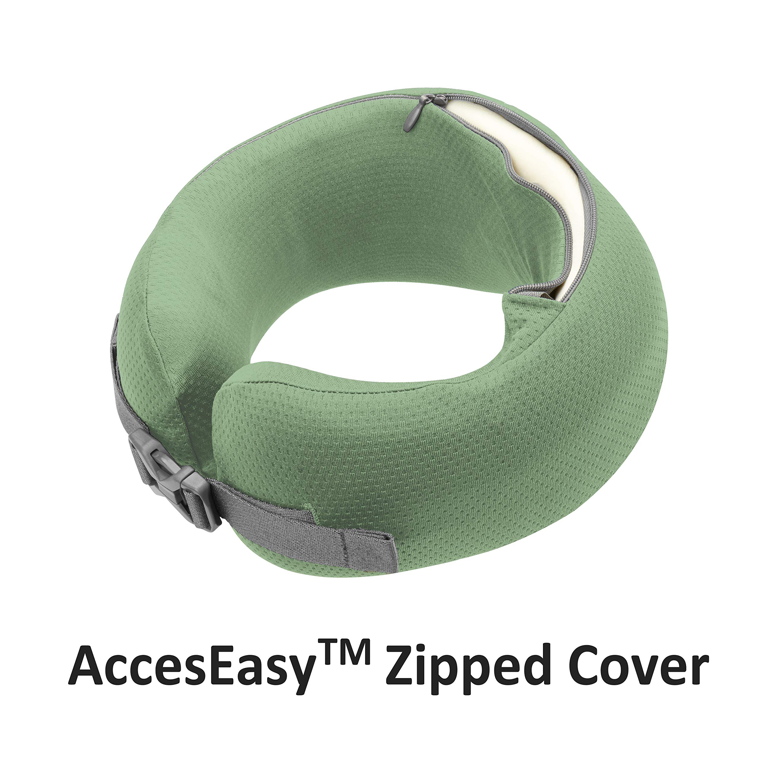**Ultra Comfort Memory Foam Travel Neck Pillow - Big Size for Airplane, Car & Office Use - New Formula Support for Neck Pain Relief**