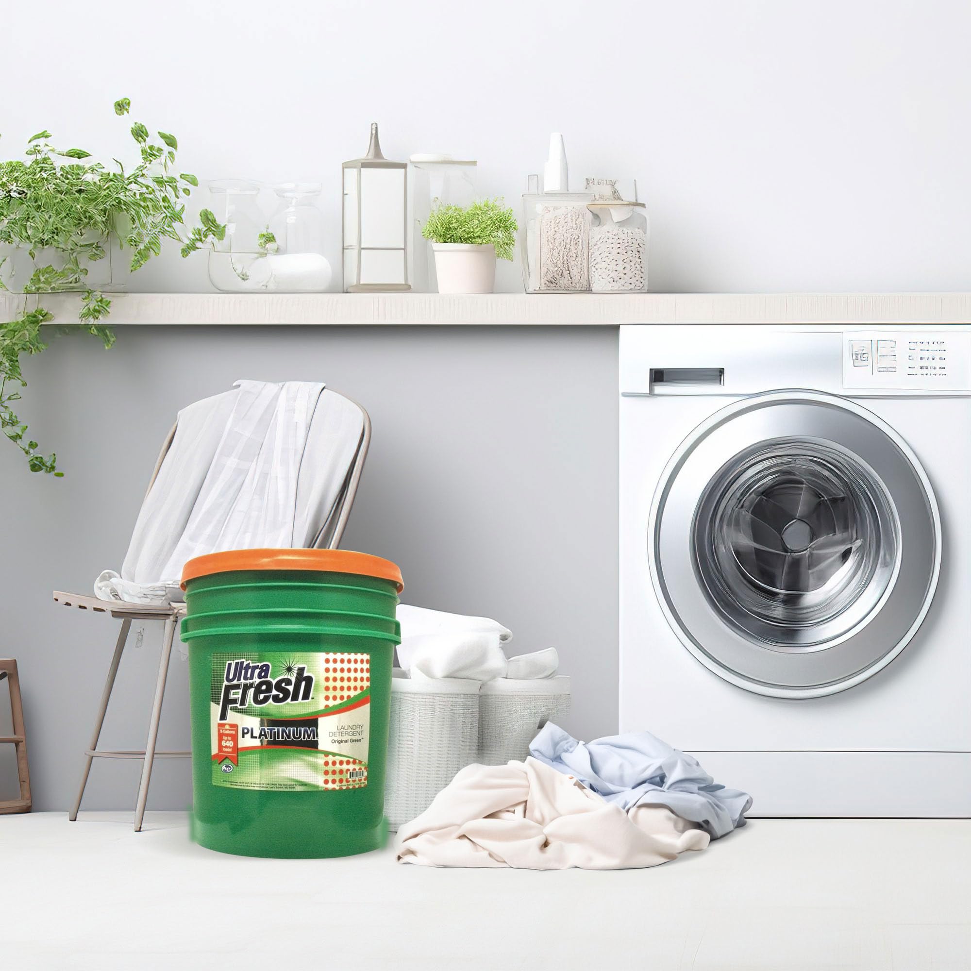 6X Concentrated Platinum 5 Gallon Laundry Detergent Liquid - Works in All Washing Machines (HE, Top & Front Load) with Easy Dispensing Pump - 640 Loads per Jug - Original Green Scent (3 Pack) - Perfect for Large Families, Laundromats & Commercial Use