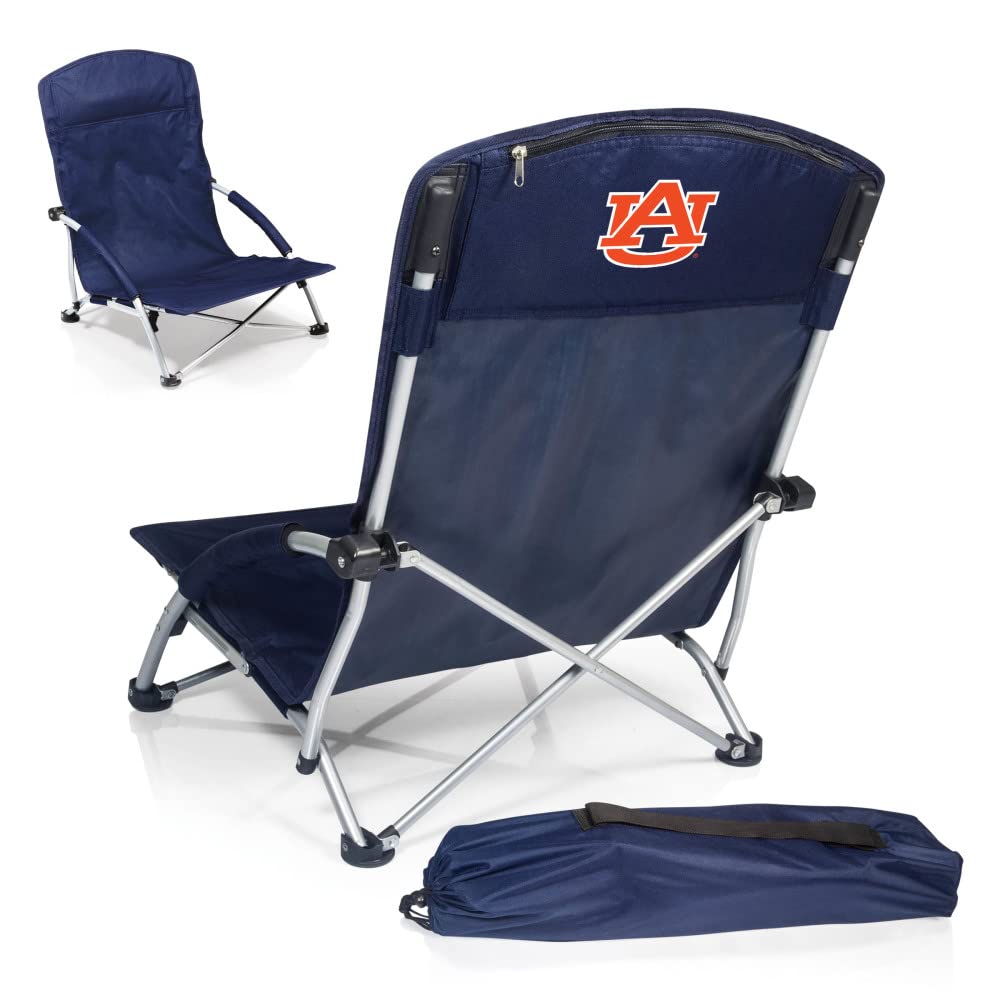 PICNIC TIME NCAA Tranquility Beach Chair with Carry Bag - Portable Low Profile Beach Chair for Adults - Lightweight Folding Lawn Chair for Beach, Pool, Camping, Backyard & Outdoor Relaxation
