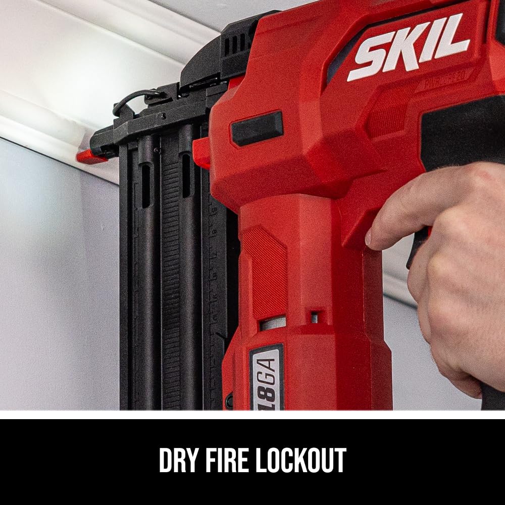 SKIL PWR CORE 20 Brushless 20V 18 Gauge Brad Nailer Kit with 2.0Ah USB-C Battery & Charger - Cordless Nail Gun for Woodworking, Carpentry, and DIY Home Projects - NA1800B-10