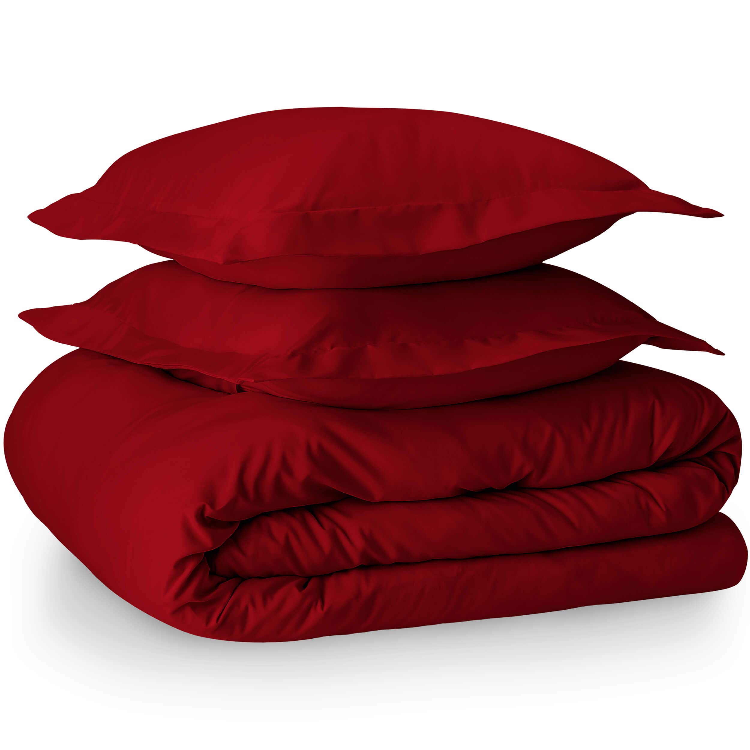 Premium 100% Egyptian Cotton 3-Piece Twin Duvet Cover Set with Pillow Shams - 800 Thread Count Breathable Sateen Weave, Zipper Closure & Corner Ties - Luxury Hotel Style Comforter Cover - Twin Size in Burgundy - Perfect for Bedroom, Guest Room & Airbnb Stays