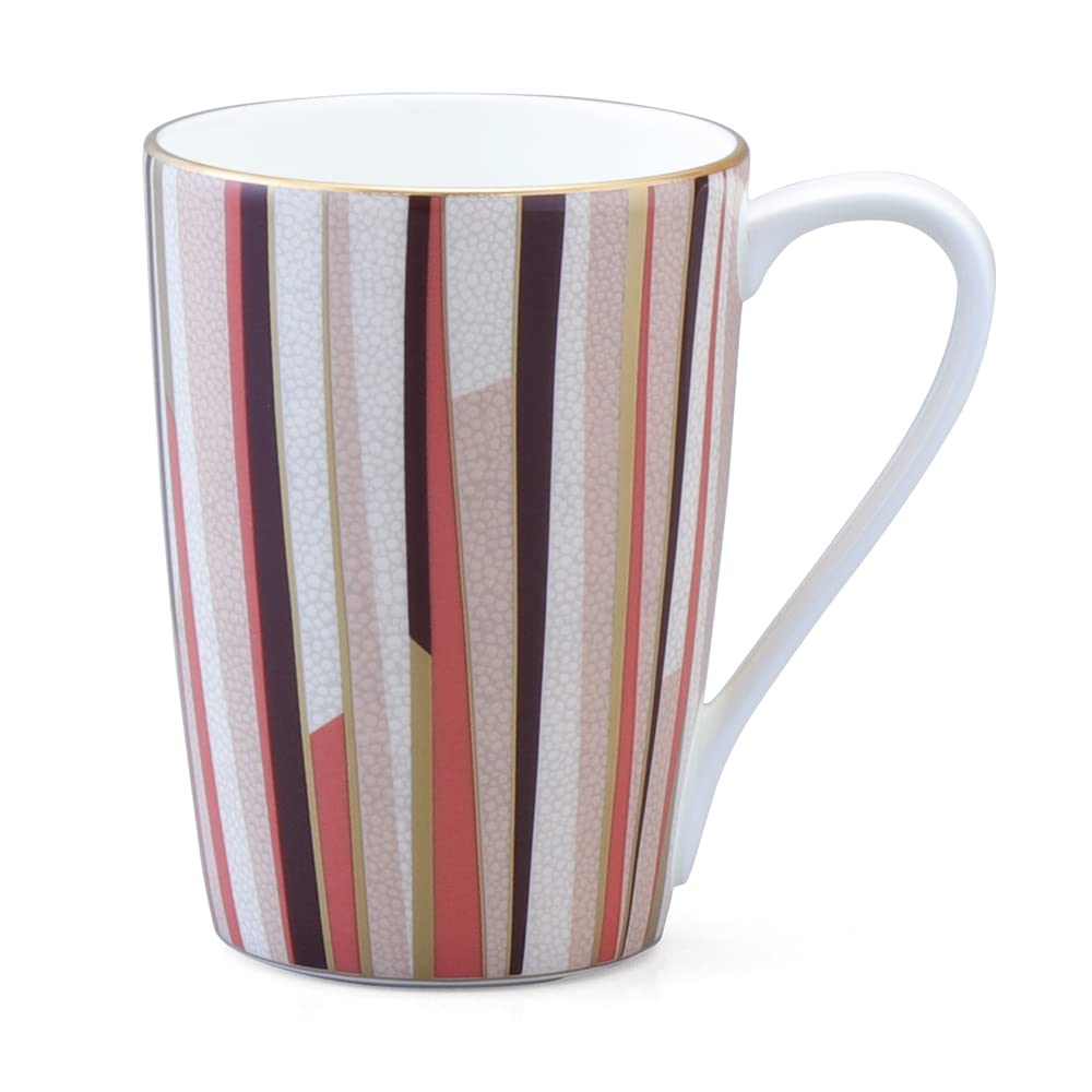 Narumi 52148-2731 Modern Green Tea Mug with Orange Simple Pattern - 12.8 oz (380ml) Large Ceramic Cup - Perfect for Home, Office & Gift Giving - Includes Elegant Gift Box