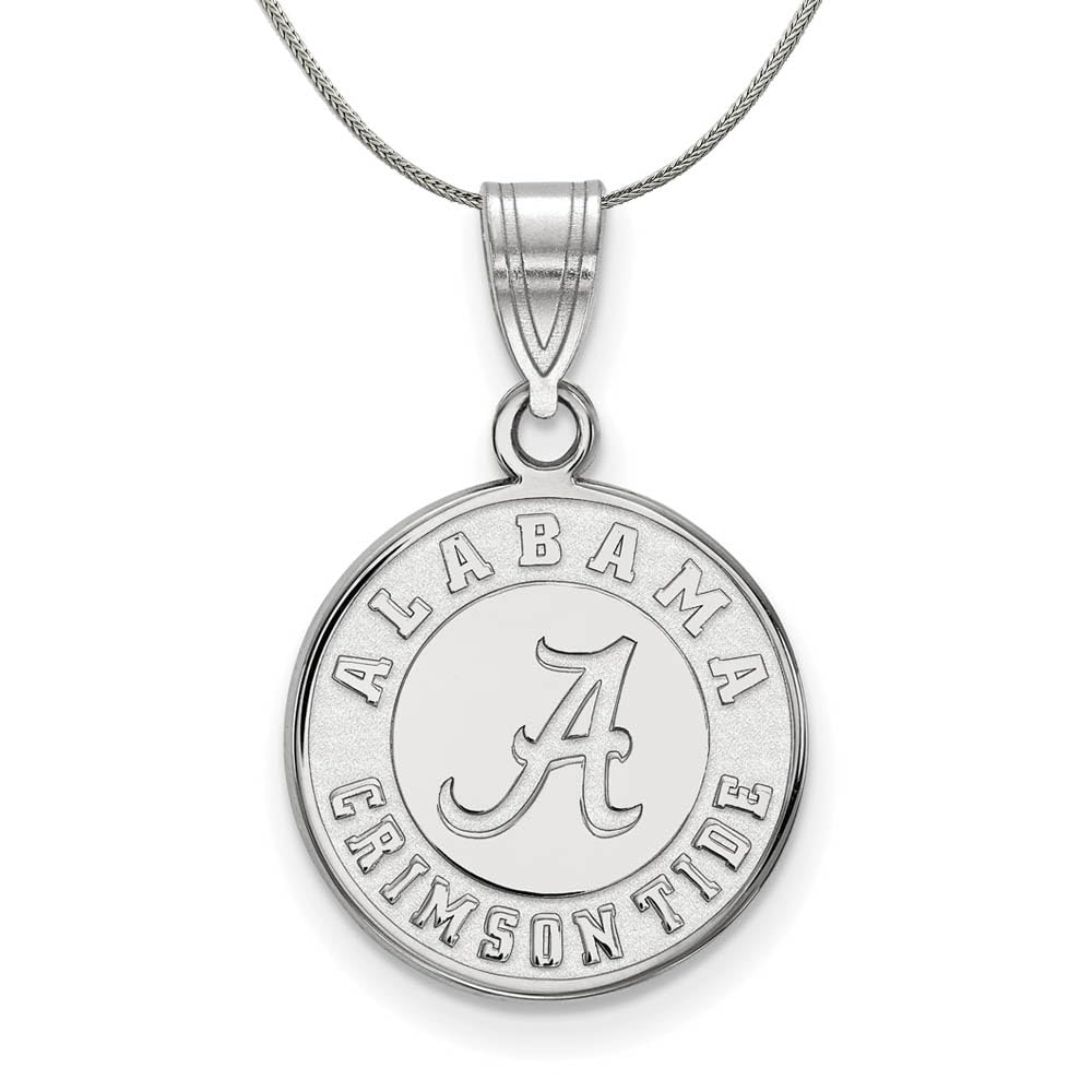 The Black Bow Solid Sterling Silver Chain - Perfect for U. of Alabama Medium Disc Pendant - Ideal for Gifts, Graduations, and Game Day Accessories