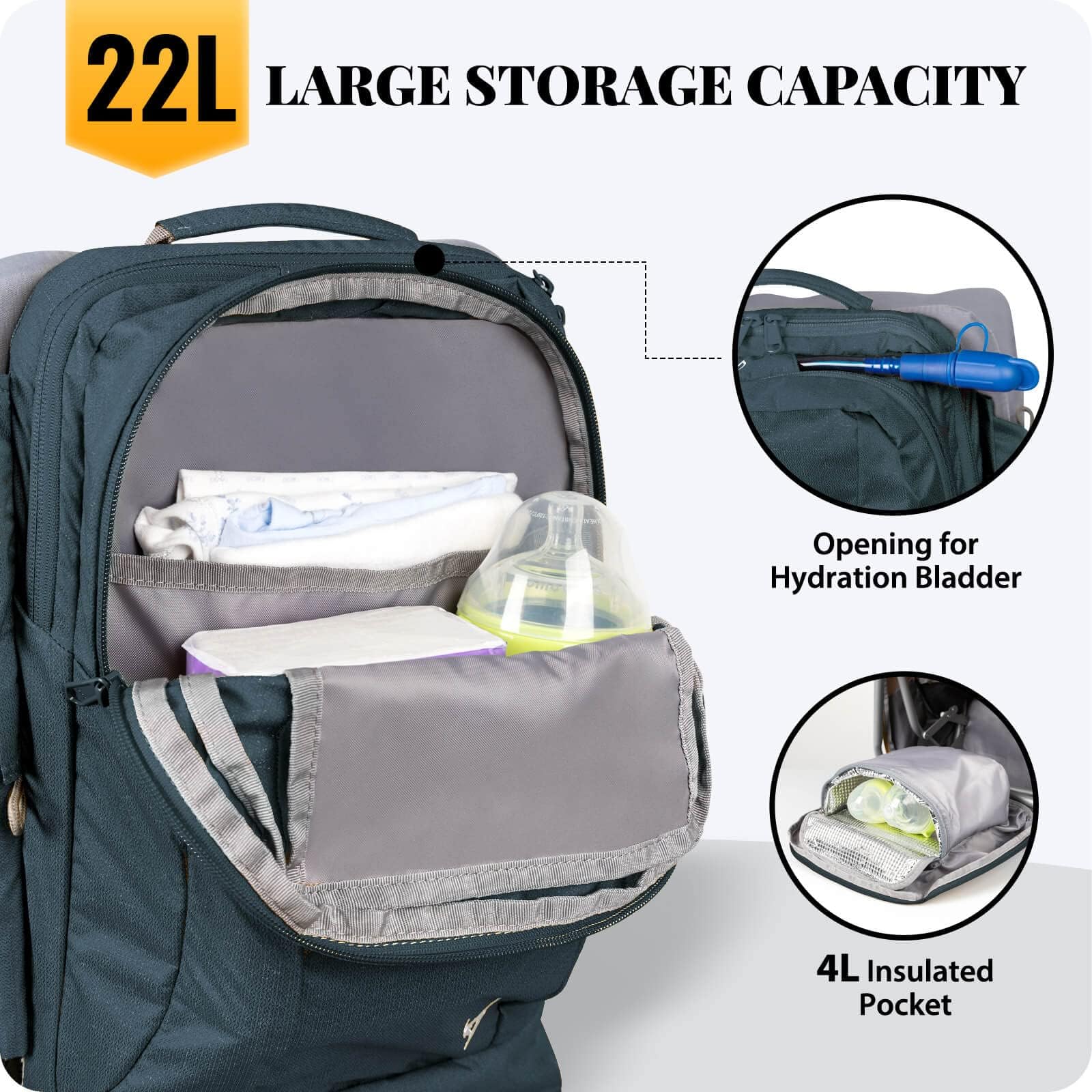 WIPHA Upgraded Ergonomic Baby Backpack Carrier - Lightweight Hiking Carrier with Safety Seat & Large Capacity for Toddlers - Perfect for Outdoor Adventures, Travel & Daily Use
