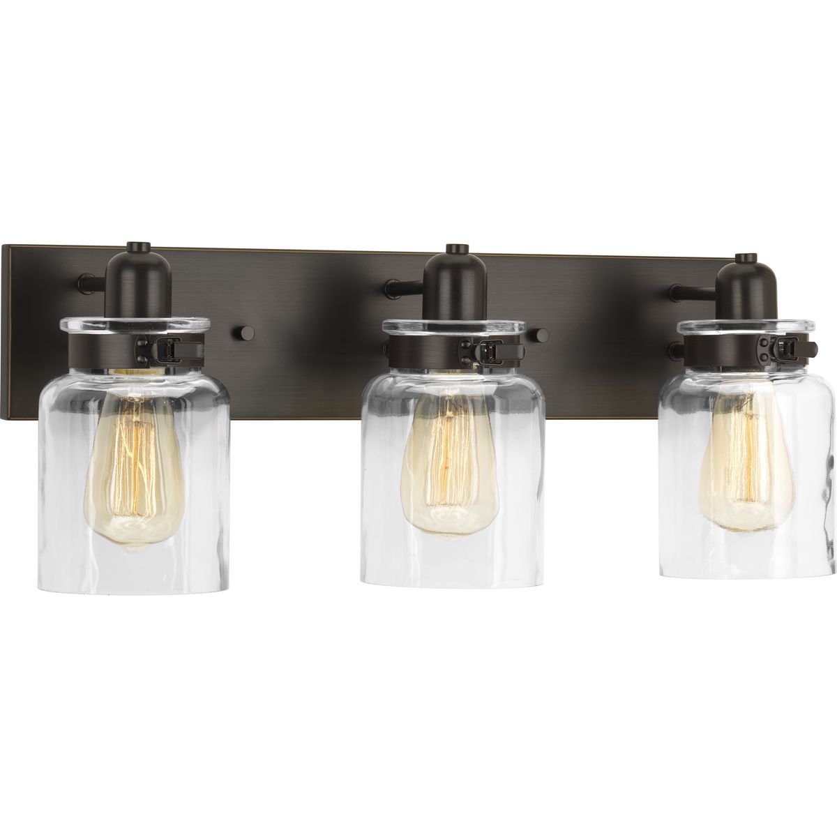 Calhoun Collection 3-Light Clear Glass Bathroom Vanity Light Fixture - Perfect for Modern Bathroom, Powder Room, and Dressing Area Lighting