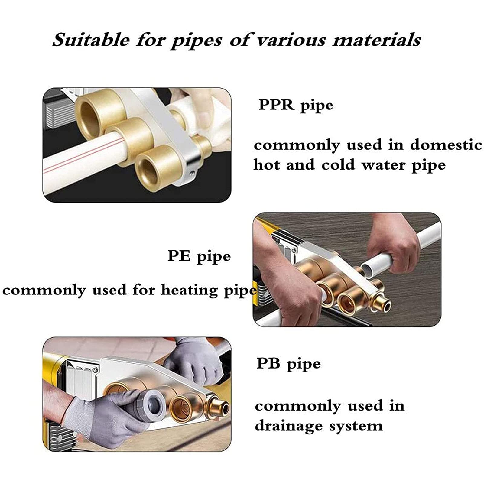 PPR PE Pipe Fusion Welder Kit - 220V 800W Digital Water Pipe Welding Machine with Electric Heating Hot Melt Tools for Plumbing, HVAC & DIY Projects - Perfect for Home Repairs, Pipe Connections & Water System Installations