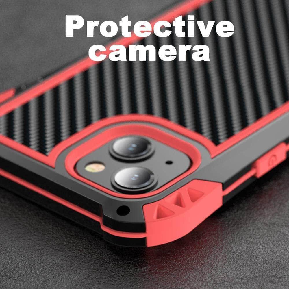 Durable Metal Armor iPhone 13 Case - Heavy Duty Protection Cover for Shockproof & Scratch Resistance - Perfect for Outdoor, Construction & Extreme Sports Use