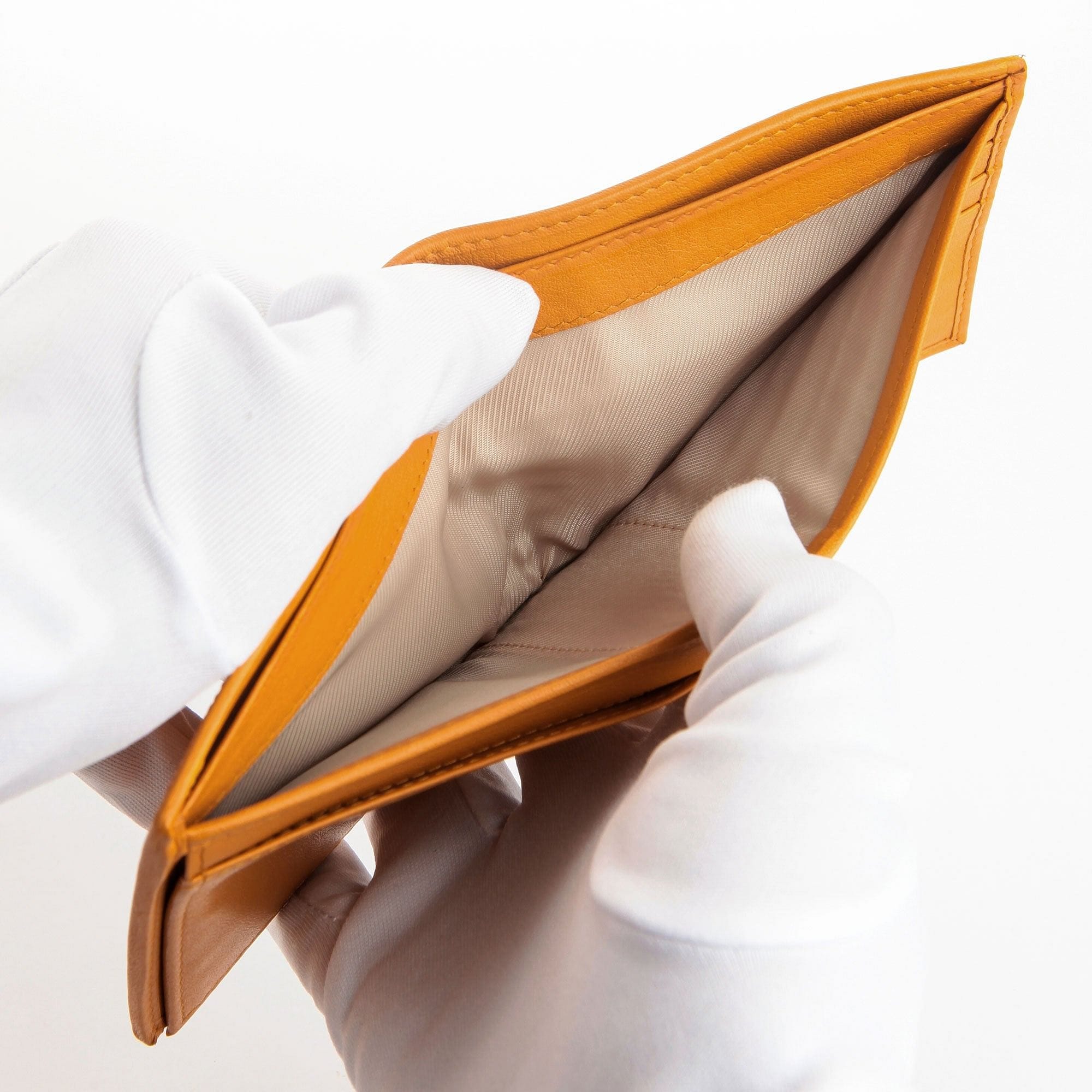 Genuine Orange Stingray Skin Leather Wallet for Men - Slim RFID Blocking Bifold Wallet with Money Clip - Perfect Gift for Dad, Husband, Boyfriend (Business, Travel, Everyday Use)