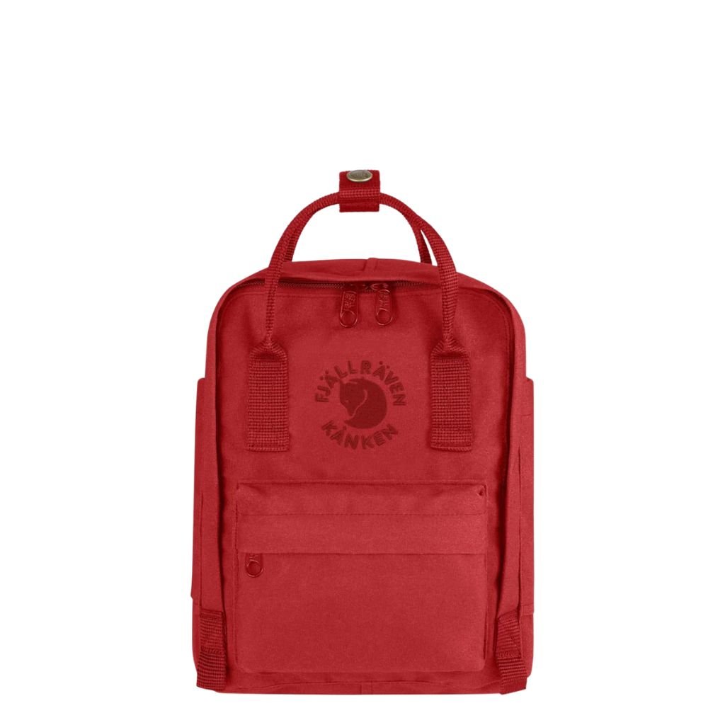 Fjallraven Mini RE Kanken Backpack - Lightweight Water-Resistant Daypack for Women & Men, Perfect for School, Travel & Hiking (Red)