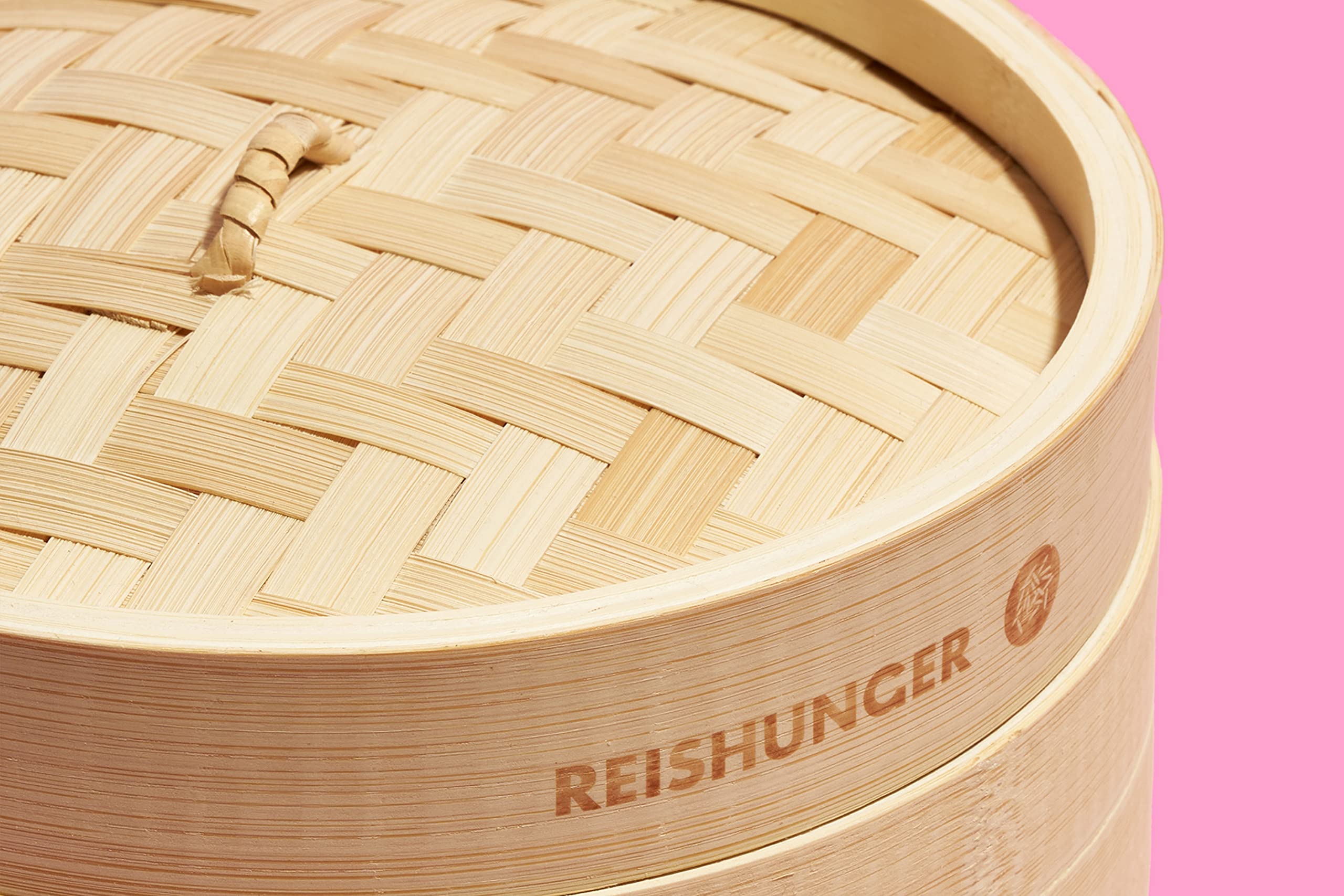 Reishunger 10 Inch Bamboo Steamer Basket - Handmade 2-Tier Traditional Design for Dumplings, Dim Sum, Vegetables, Fish & Meat - Includes 2 Cotton Liners - Perfect for Asian Cooking, Meal Prep & Healthy Steam Cooking at Home