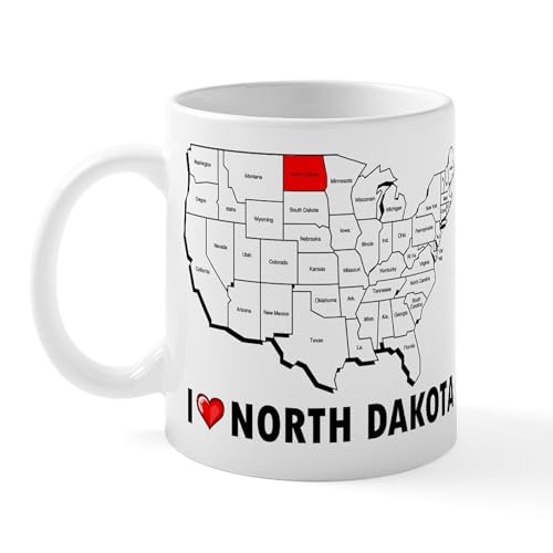 White - I Love North Dakota Mug