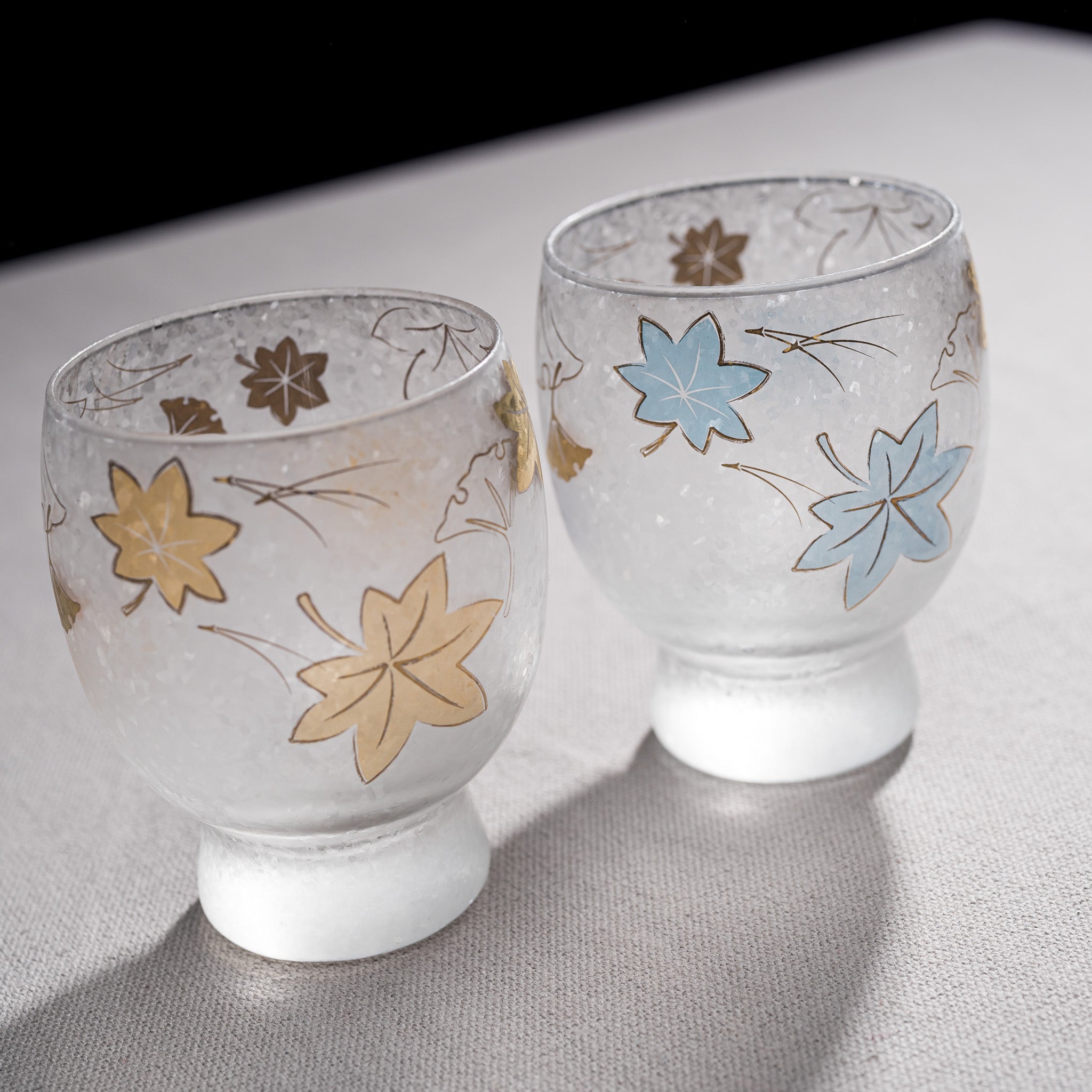 Nippon Taste Four Season Pair Sake Glass Set - Autumn Leaves Design | Traditional Japanese Drinking Cups for Sake, Wine & Cocktails | Perfect for Home Dining, Gifts & Japanese Cultural Events