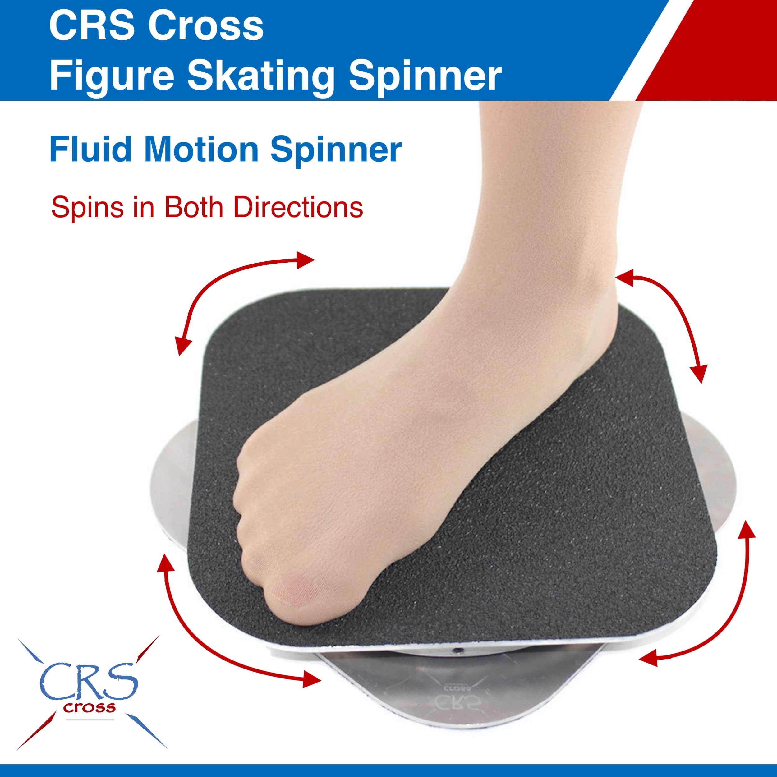CRS Cross Figure Skating Spinner - 8 Inch Metal Off-Ice Training Tool for Ice Skaters, Gymnasts, Dancers & Ballet Performers | Portable Spin Trainer for Any Flat Surface | Perfect for Home Practice, Studio Training & Skill Development