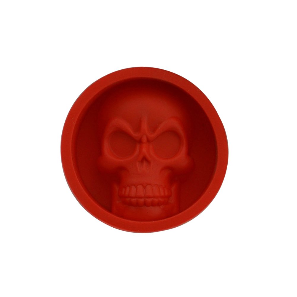Premium Food-Grade Silicone Mini Baking Molds - Skull Shaped DIY Jelly, Cake & Candy Molds for Halloween, Birthday Parties & Home Baking (Red)