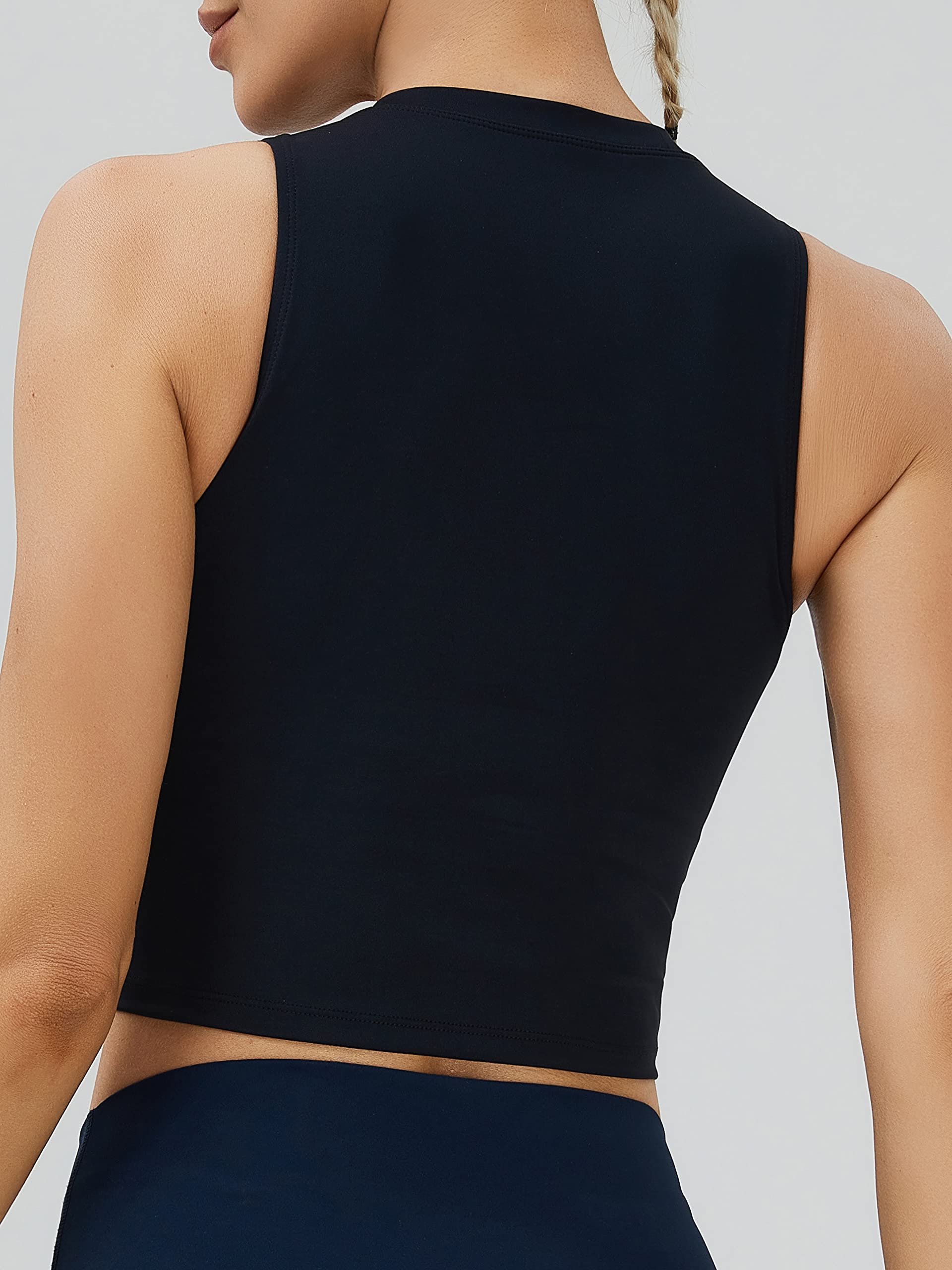 High Neck Sports Bras for Women - Removable Padded Yoga Crop Top & Longline Workout Tank with Moisture-Wicking Fabric | Perfect for Yoga, Gym, Running & High-Intensity Training