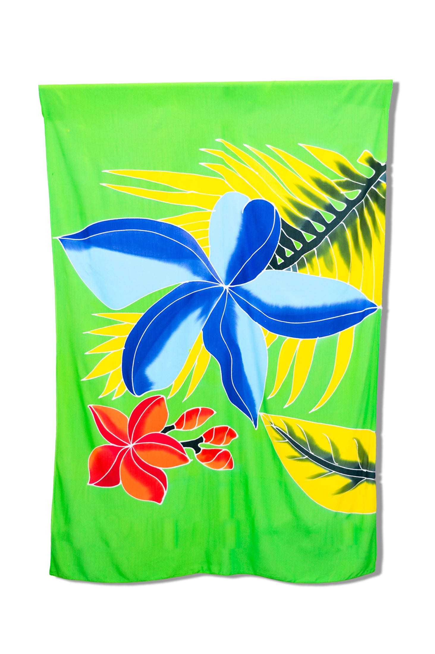 Hand Painted Sarong - Vibrant Neon Tropical Beach Wrap for Women, Perfect for Poolside, Vacation & Summer Fashion Accessories