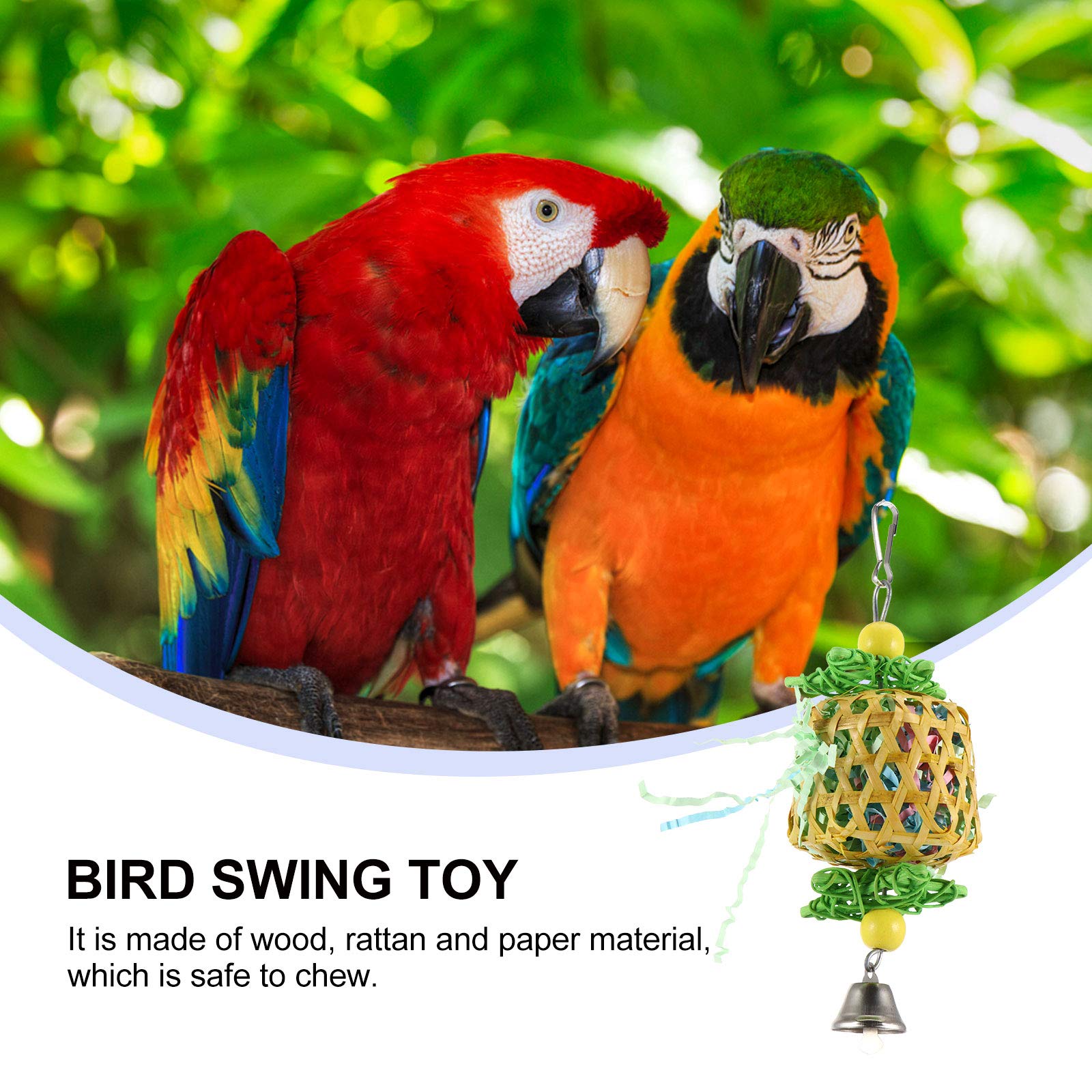Colorful Parrot Swing Toy - Chewable Hanging Bird Cage Toy for Parrots & Small Birds | Perfect for Playtime, Exercise & Mental Stimulation in Bird Cages