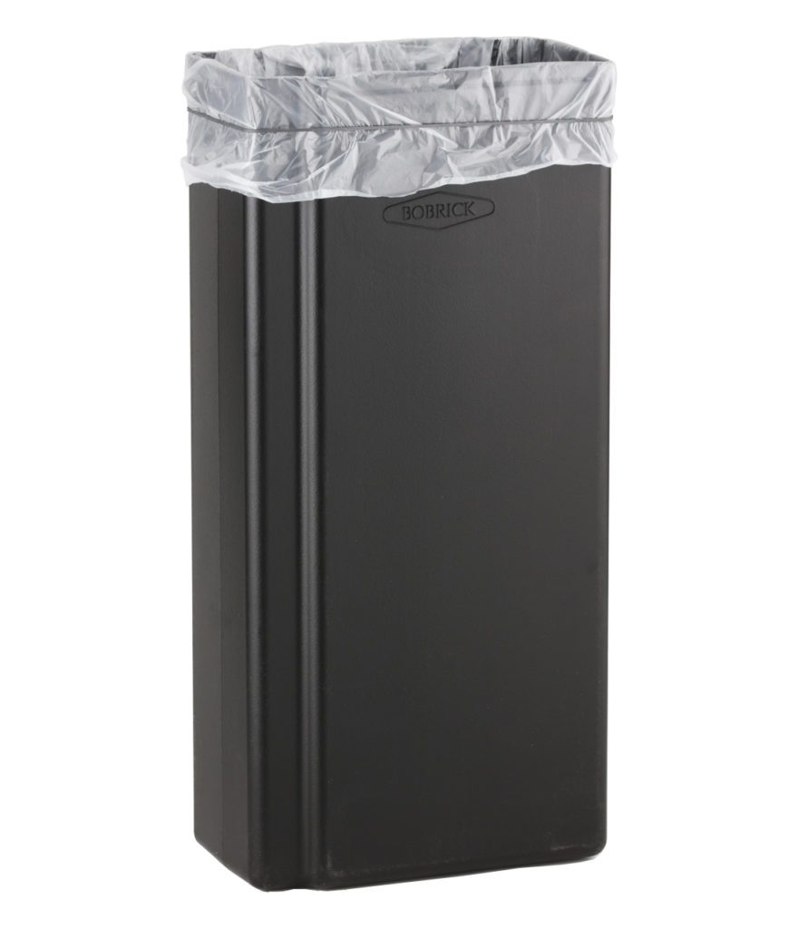 Bobrick B 9279 Fino Collection Surface Mounted Waste Receptacle - Premium Stainless Steel Trash Can for Commercial & Office Use - Durable & Stylish Bathroom & Public Space Waste Bin