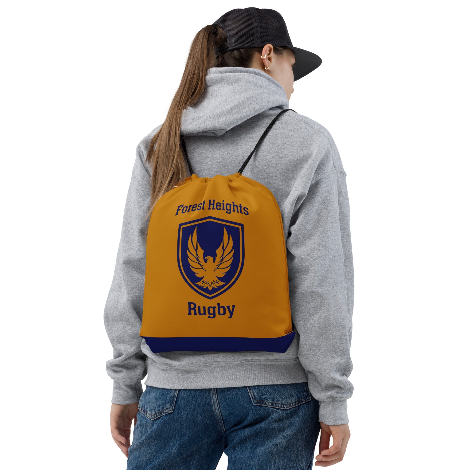 GHFH Rugby Drawstring Bag - Durable Sports Backpack for Rugby Training & Games - Perfect for Gym, Travel & School Use