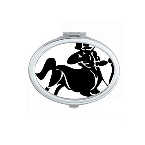 DIYthinker Portable Foldable Double-Sided Mirror with Sagittarius Zodiac Constellation Design - Perfect for Travel, Makeup, and Handbag Essentials