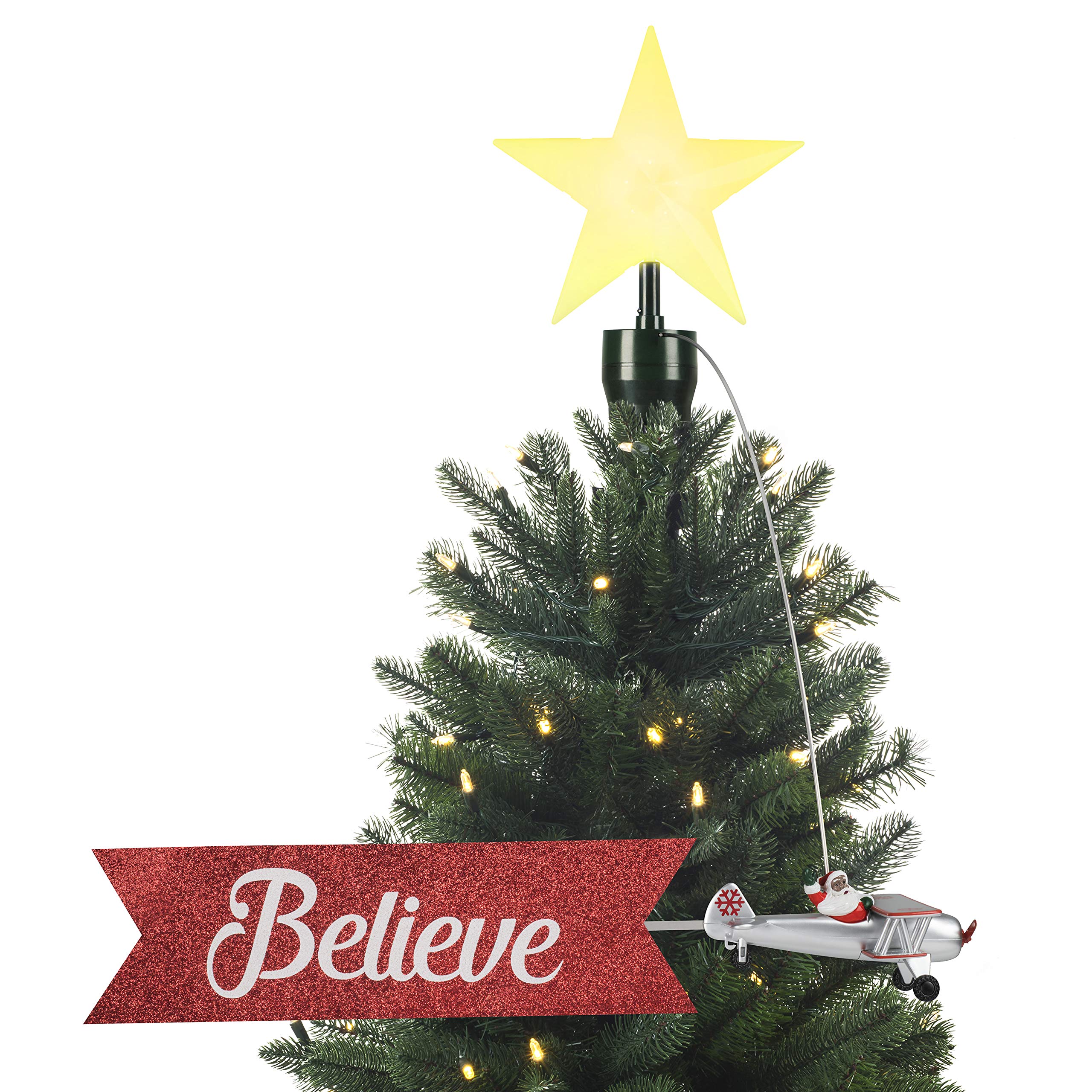 Mr. Christmas Animated African American Santa's Bi-Plane Tree Topper - 21.75
