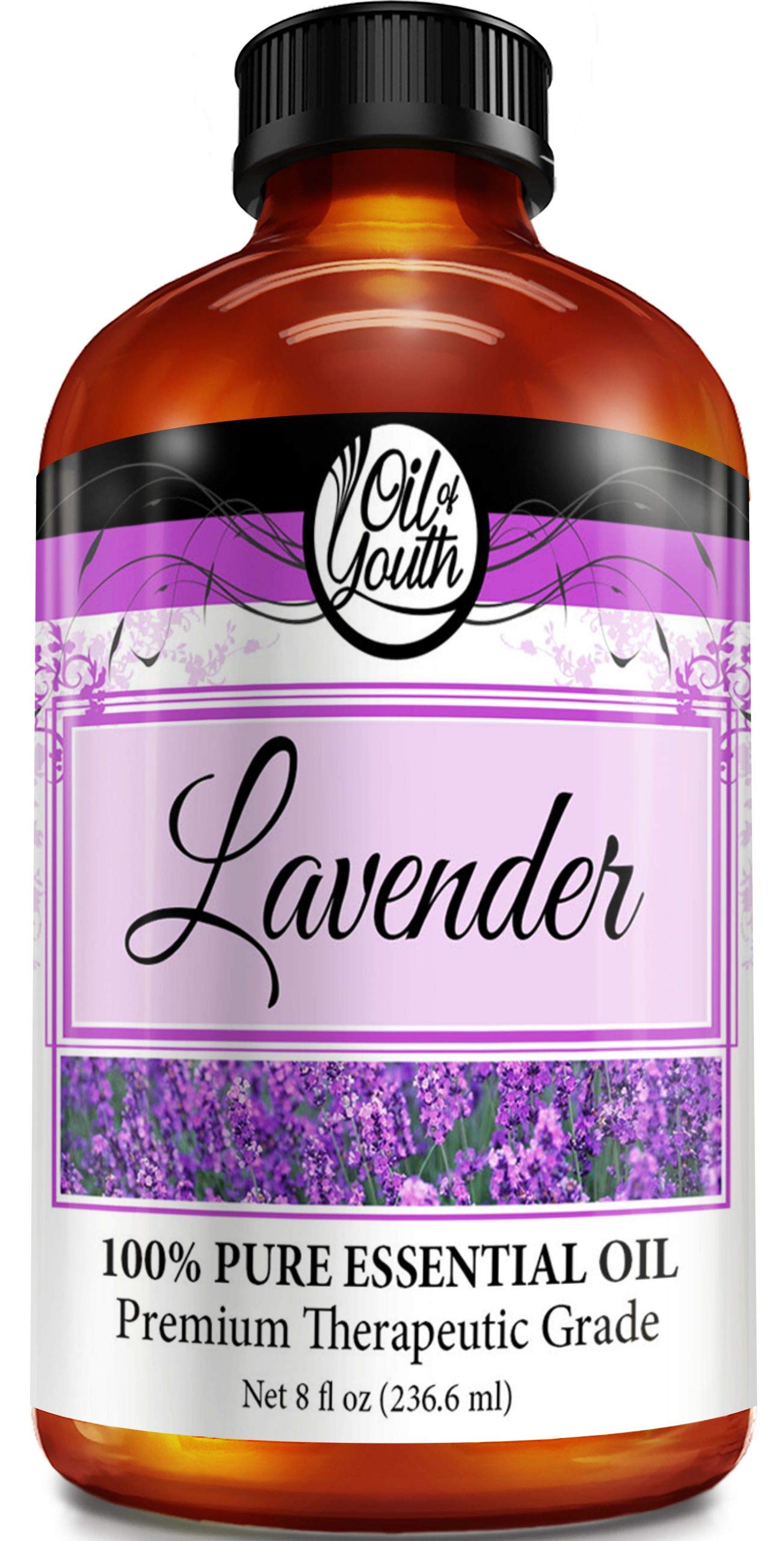Youth Lavender Essential Oil for Aromatherapy - 8 Fl Oz (236ml) Pure Therapeutic Grade Oil for Diffusers, Massage & Relaxation - Perfect for Spa, Yoga & Stress Relief