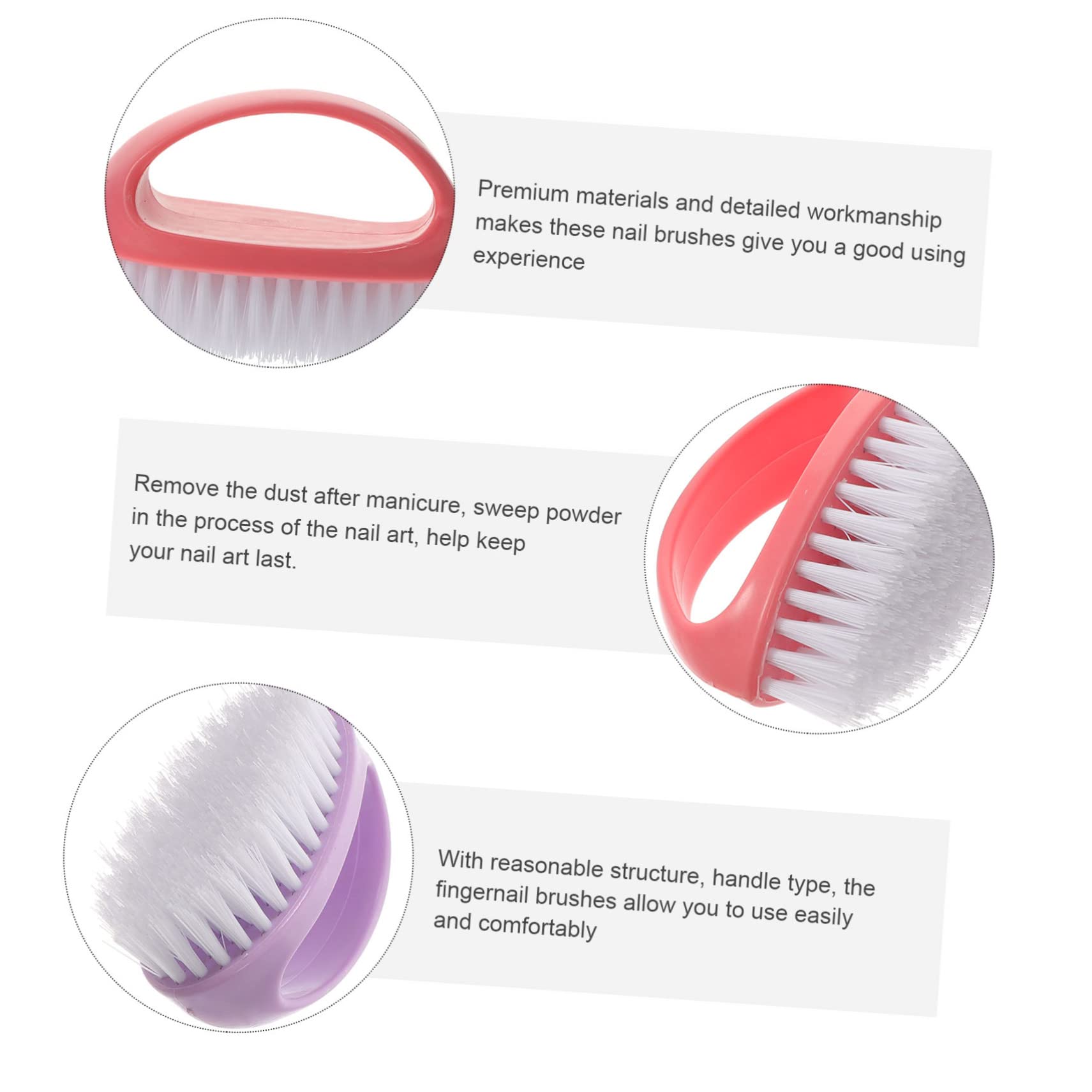 Beavorty 2-Piece Nail Cleaning Brush Set - Professional Manicure Dust Brush for Nail Art, Acrylic & Gel Polish Removal - Perfect for Salons, Home Nail Care & DIY Nail Supplies