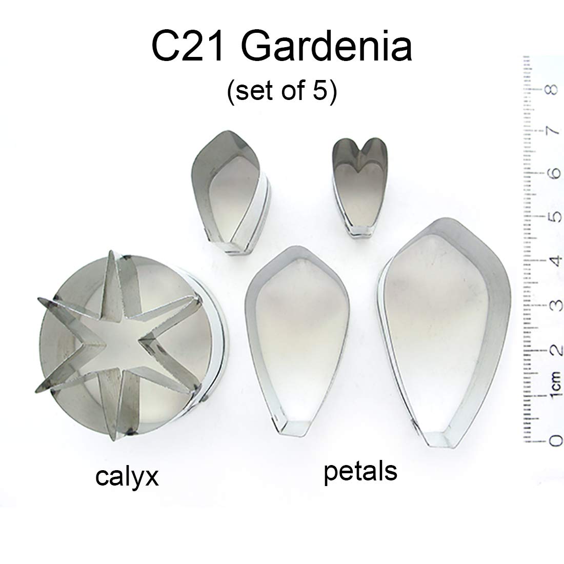 Premium Gardenia Four Petals & Calyx Cutter Set by WSA - Floral Arrangement Tools for Wedding Bouquets, DIY Crafts, and Home Decor