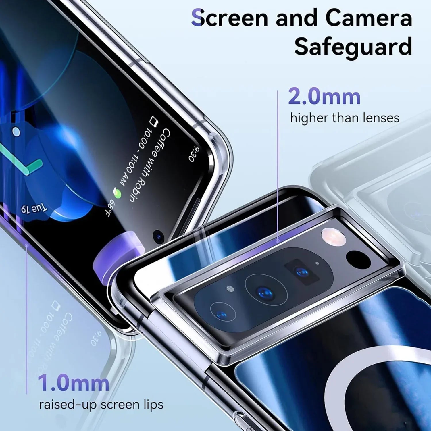 Google Pixel 9 Magsafe Magnetic Wireless Charging Case - Fast Charging Protective Cover for iPhone 15/14/13/12 - Perfect for Home, Office & Travel Use