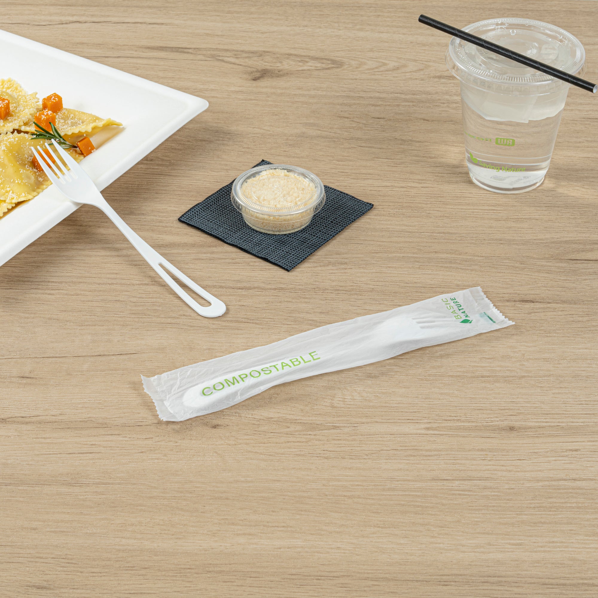 Eco-Friendly Compostable White CPLA Plastic Forks - 250 Count Box | Heat Resistant, Biodegradable Cutlery for Parties, Picnics & Catering Events