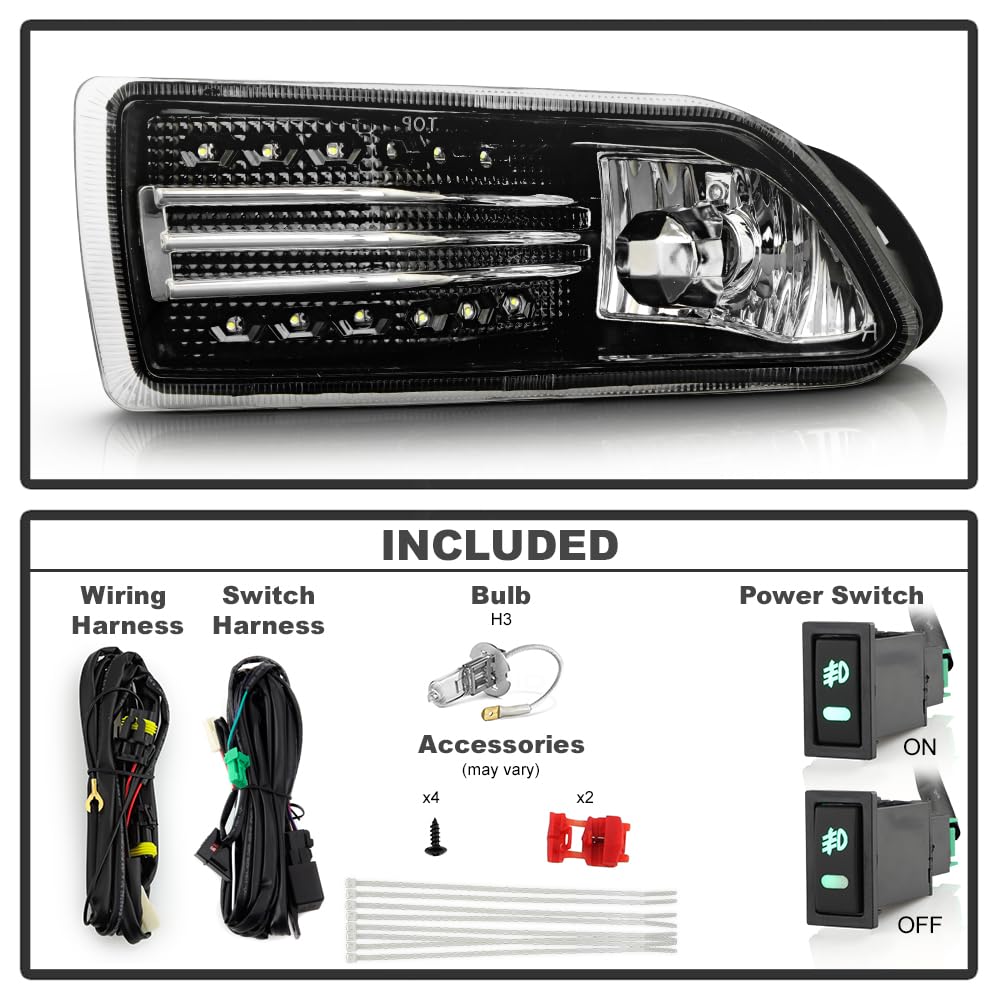ACANII LED Fog Lights for 2005-2010 Scion TC - Replacement Bumper Lights with LED Strip for Driver & Passenger Side - Perfect for Night Driving and Enhanced Visibility