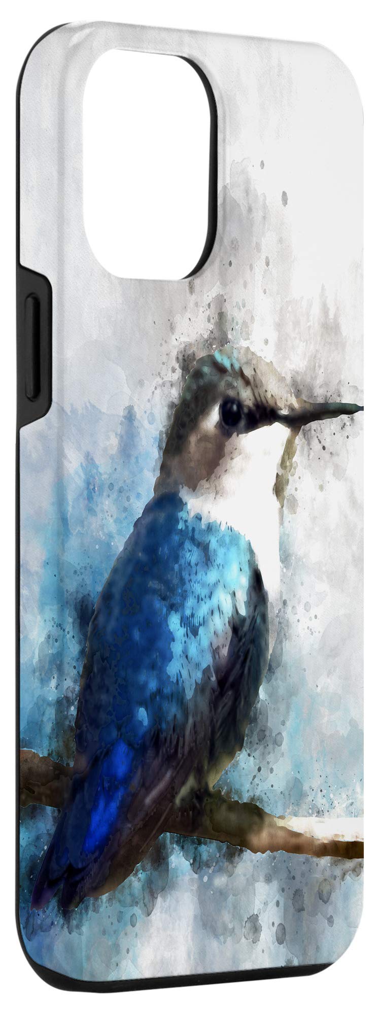 iPhone 12 Pro Max Case - Hummingbird & Teal Blue Watercolor Art Design | Wildlife Animal Theme Protective Cover for Daily Use, Travel & Outdoor Activities