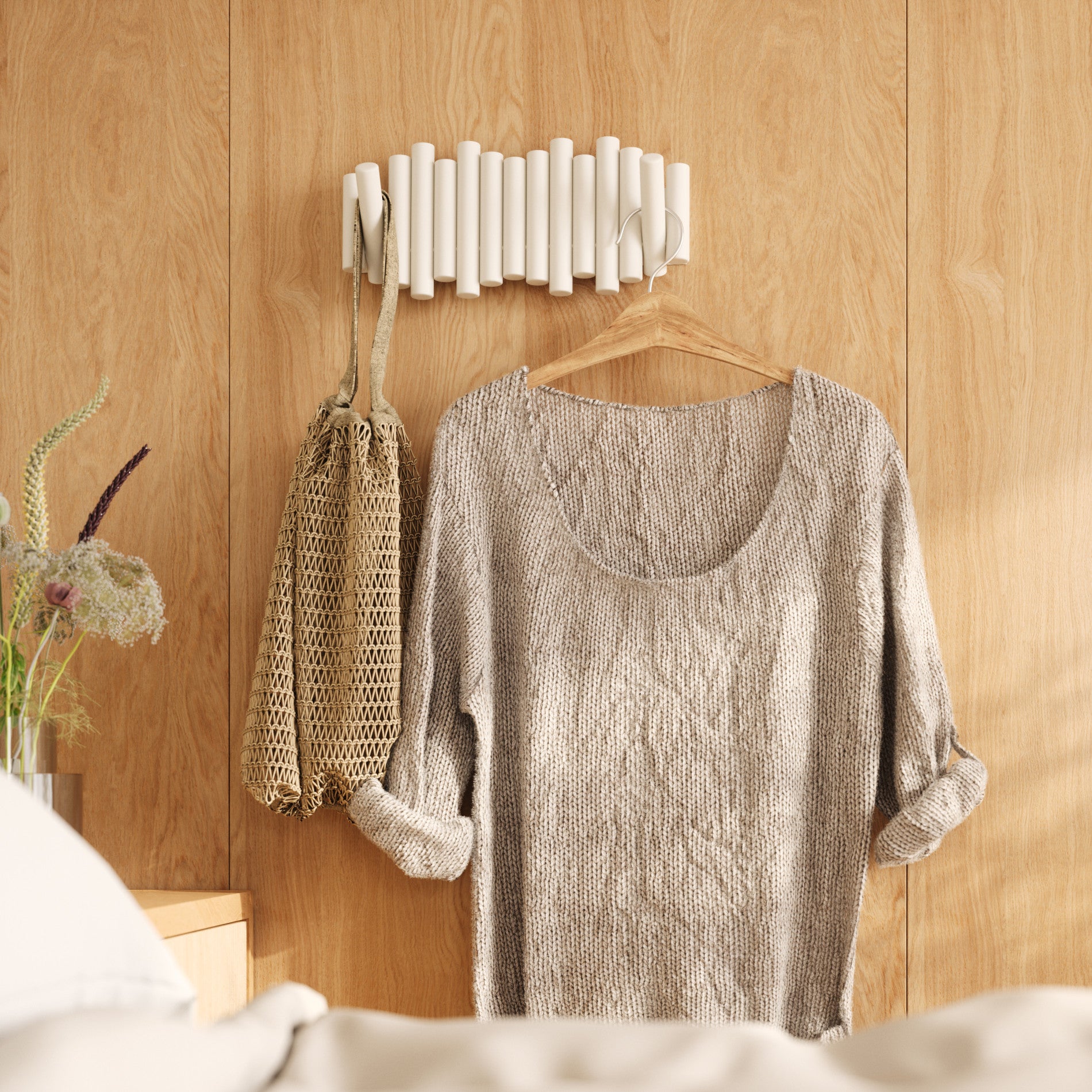 Picket 5 Wall Hook - Heavy Duty Hanging Hooks for Hats, Keys & Coats - Perfect for Entryway, Bedroom & Bathroom Organization