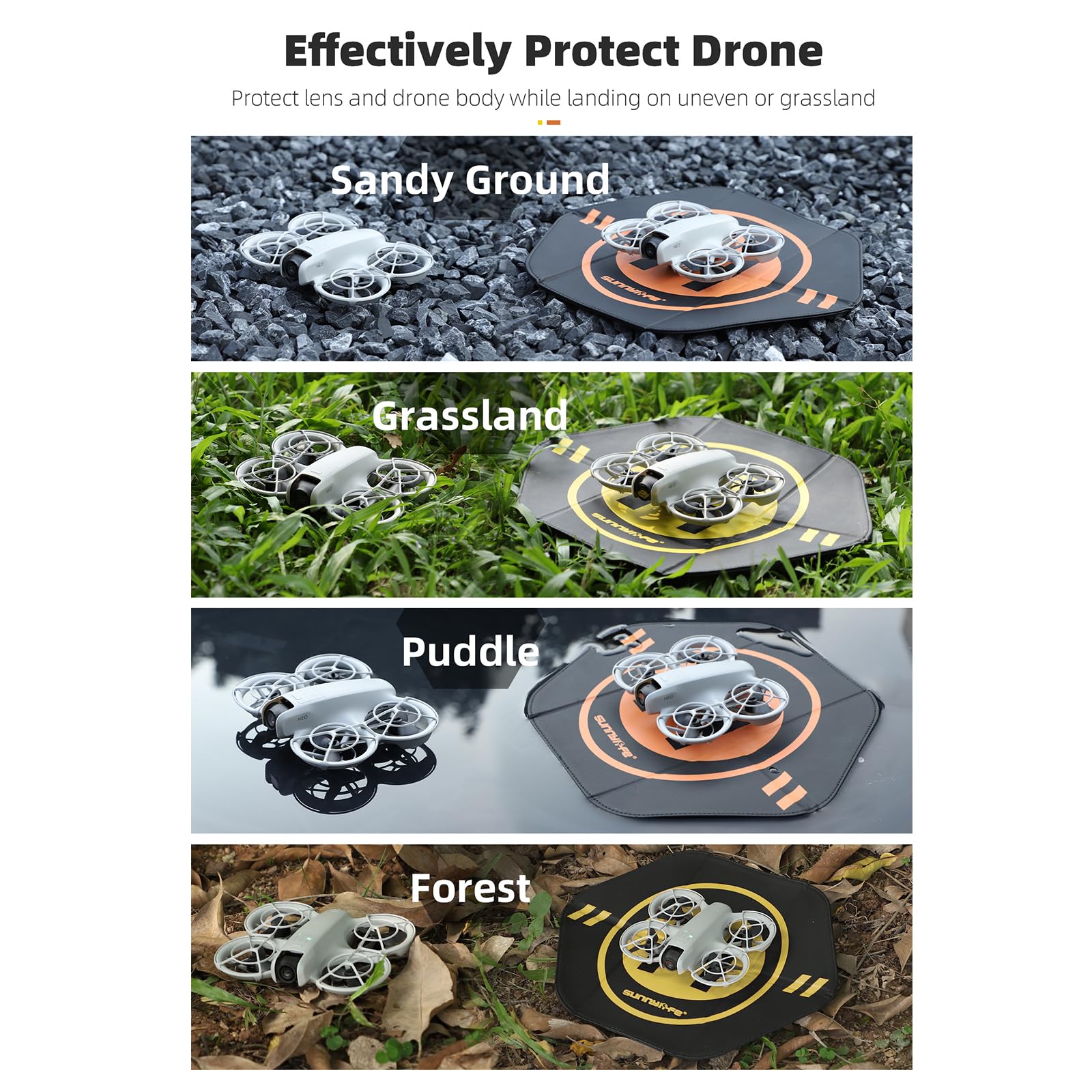 **Weighted Waterproof Drone Landing Pad for DJI Neo/Avata 2/Mini 4 Pro/Air 3s/Mini 4K - Portable & Double-Sided Accessories (35cm/13.8in) - Ideal for Outdoor Flying, Travel, and Professional Aerial Photography**